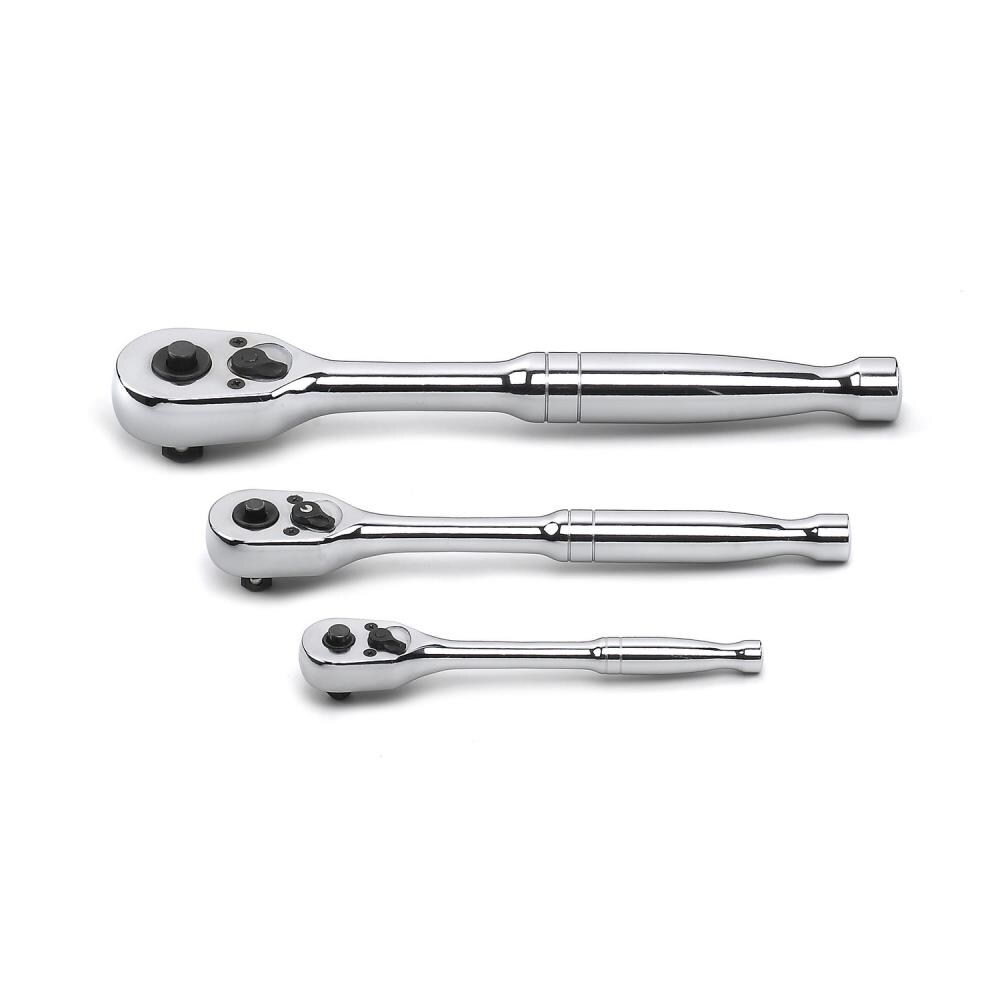 3pc Ratchet Wrench Set 1/4'' 3/8'' 1/2'' Carbon Steel Quick Release Tool Set 