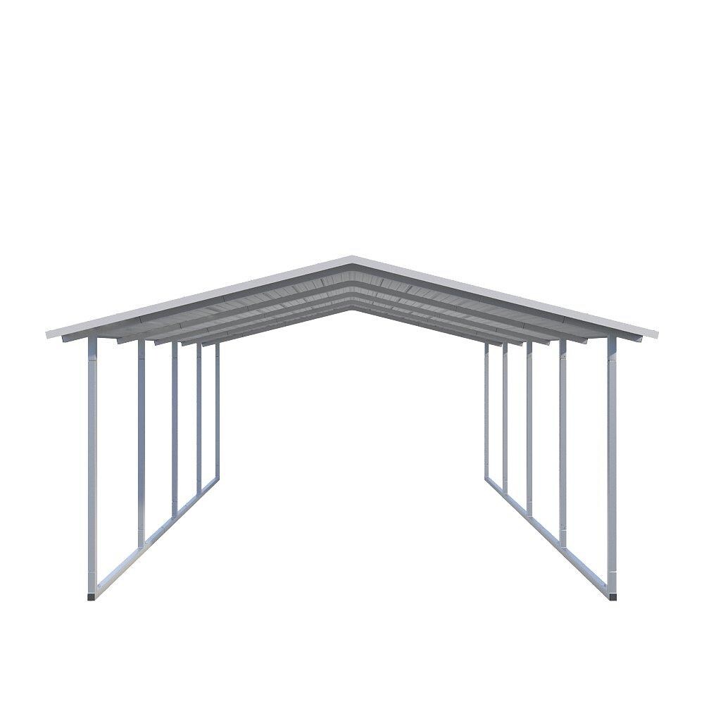 Versatube 14 875 Ft X 20 Ft White Metal Carport In The Carports Department At Lowes Com