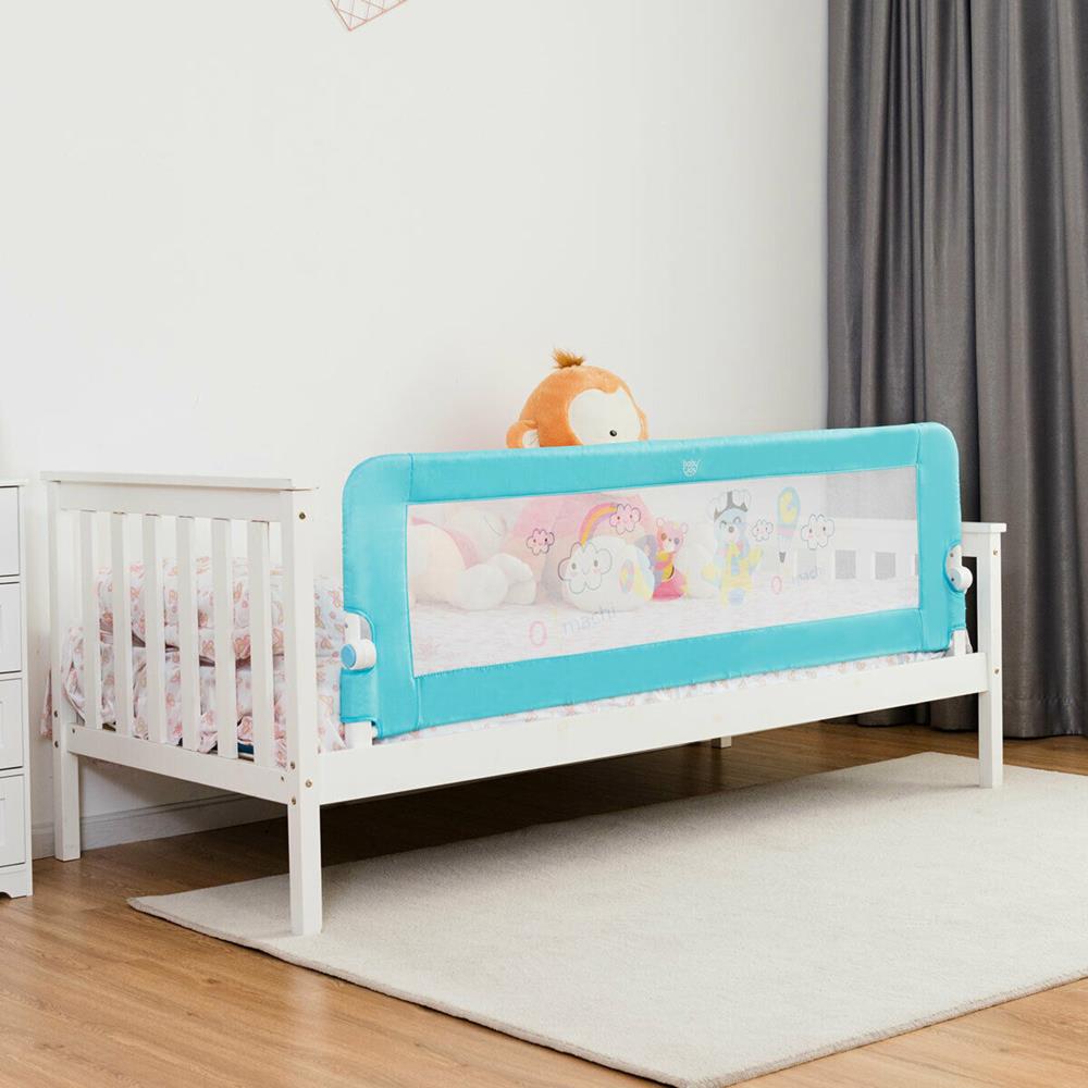 Safety Child Toddler Bed Rail Baby Bedrail Fold Cot Guard Protection Pink&Blue 