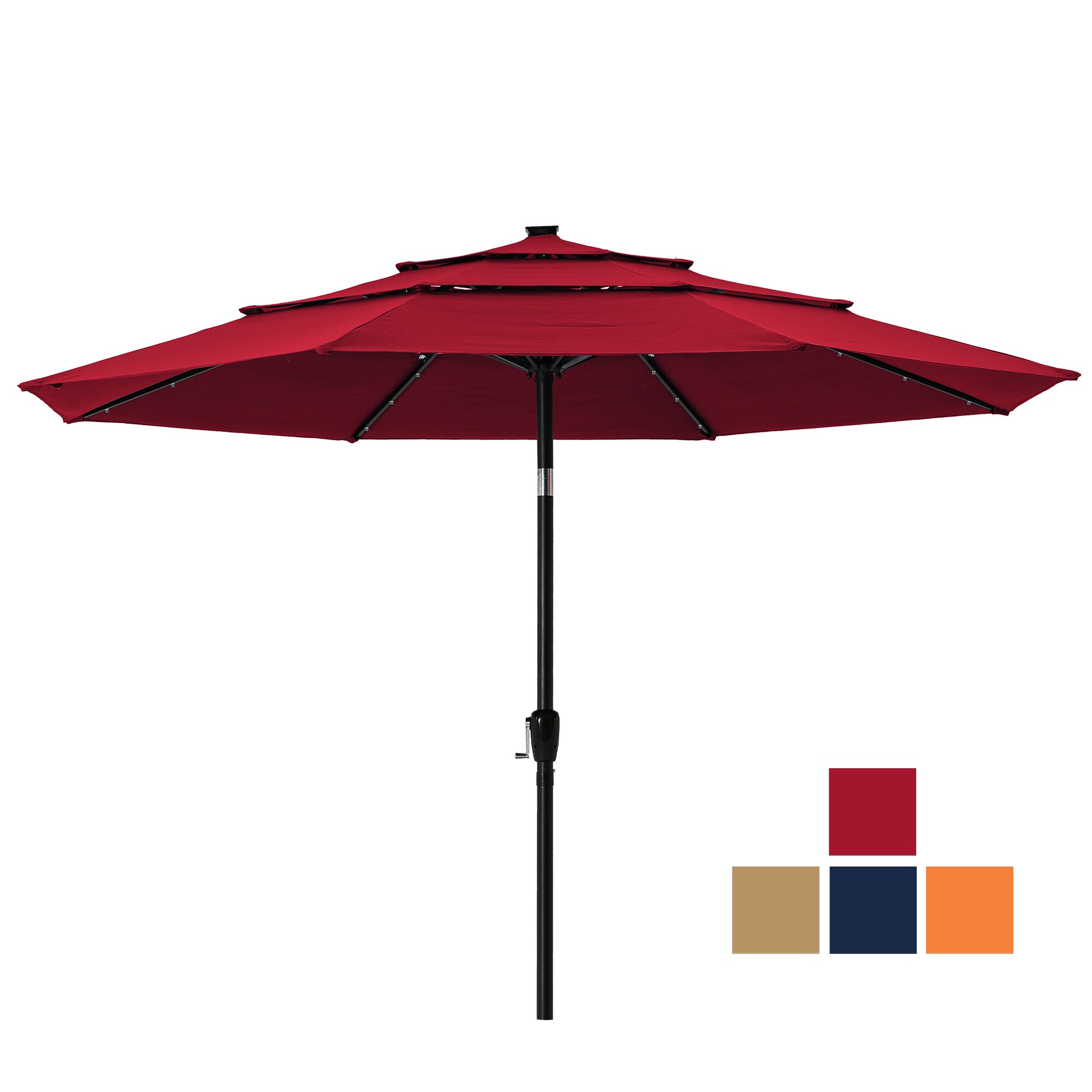 7.5-11ft Patio Umbrella Adjustable Market Outdoor Umbrella Round Rectangular 