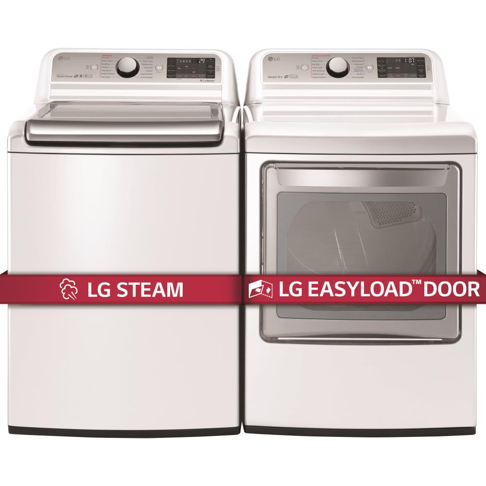 LG TurboSteam EasyLoad 7.3cu ft Steam Cycle Electric Dryer (White