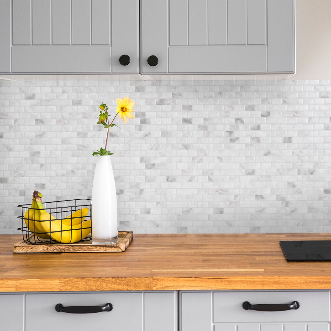 4 Tiles Magictiles Kitchen Backsplash Peel & Stick Tile Smart Brick 10.65 x 10
