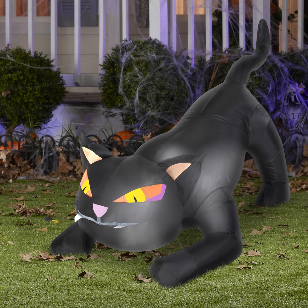 Halloween Gemmy 4 ft Lighted Black Cat Airblown Inflatable NIB 