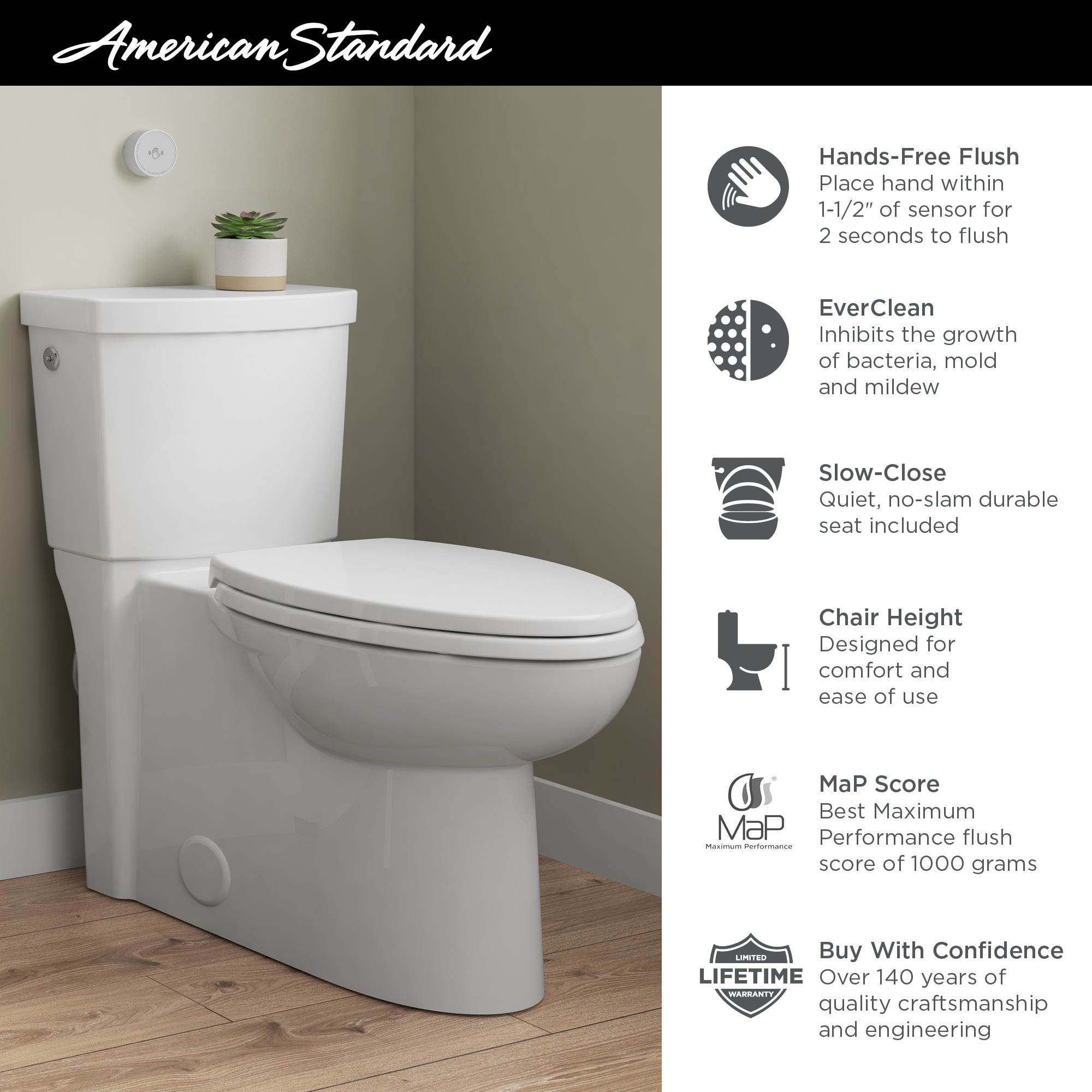 American Standard 3717D001.020 Cadet 3 FloWise Round Front Toilet Bowl Only in White