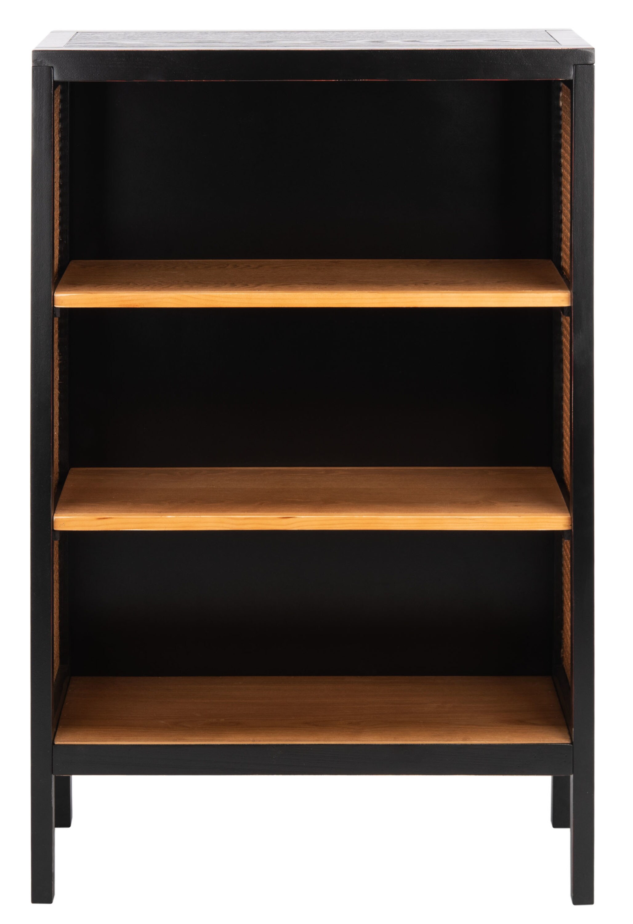 Natural Beech White Wooden PVC 3 Shelf Bookcase Storage Tier Decor Display Rack 