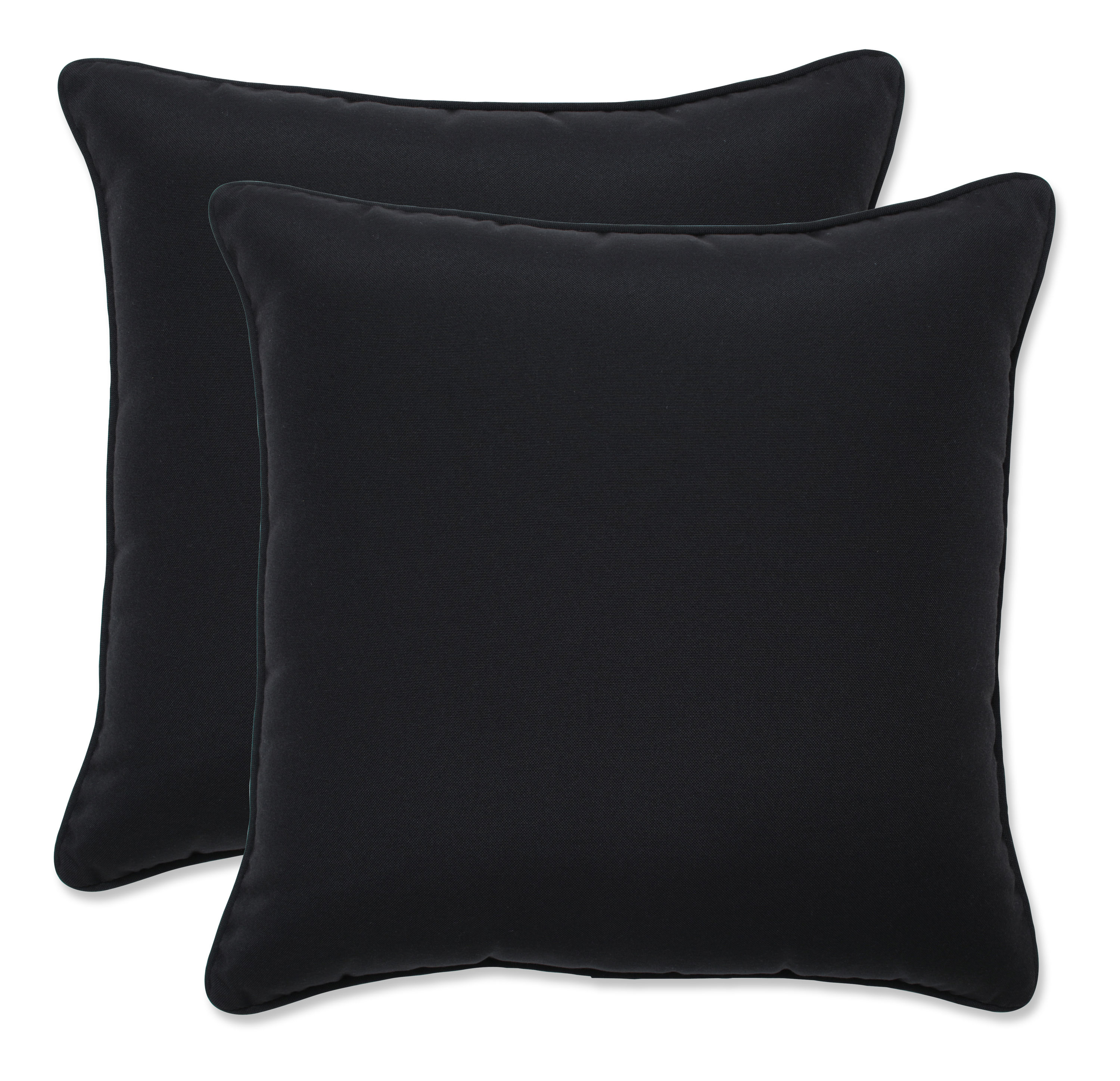Pillow Perfect Outdoor/Indoor Dawson Pewter Throw Pillows Black 16.5 x 16.5 2 Pack 