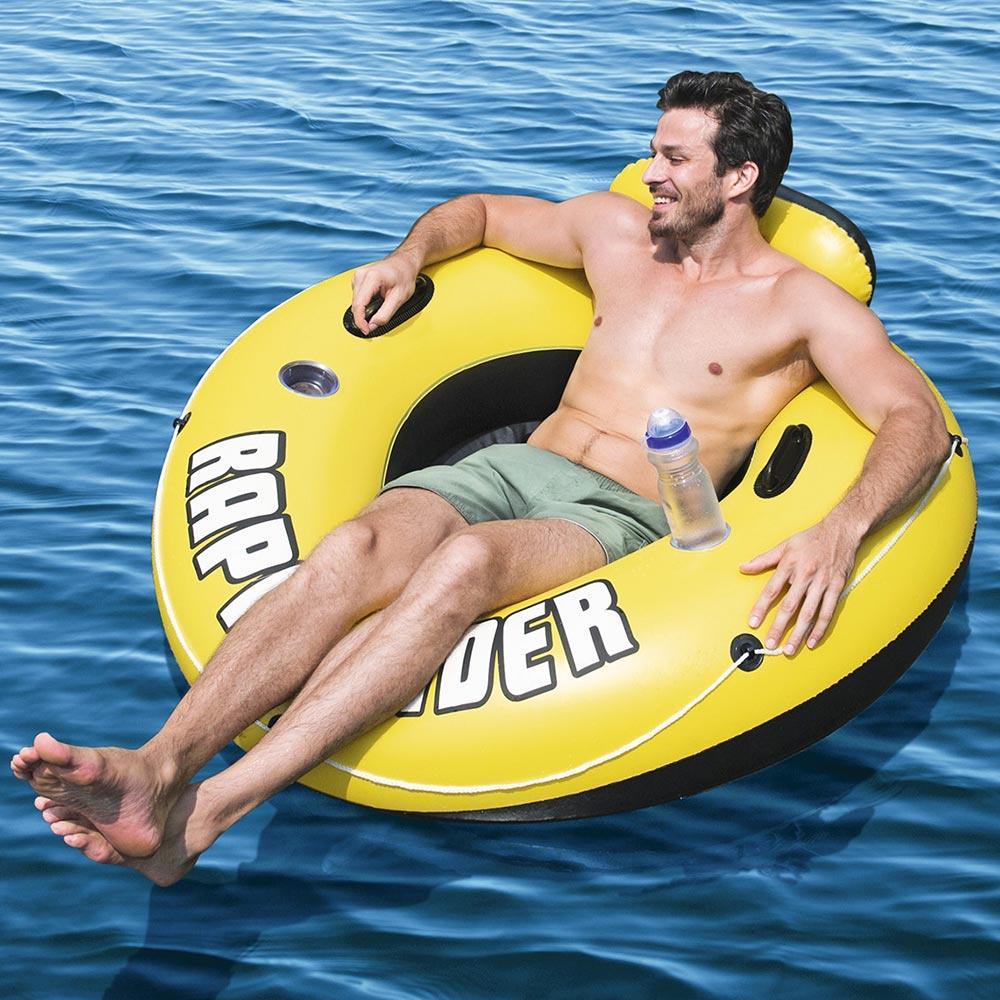 Noodler 1 Rider Lounge Float Pool Beach Lake Inflatable Swimming Tube Mesh Seat 