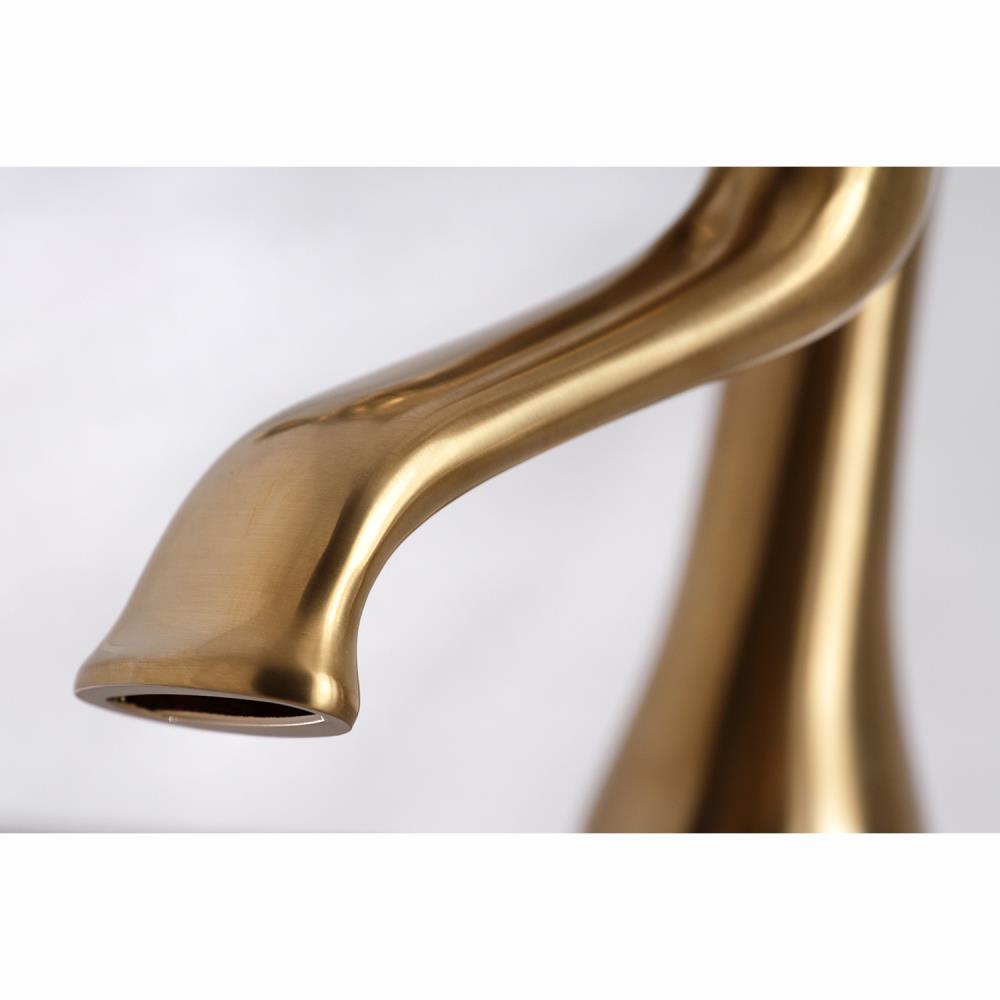 Kingston Brass Vintage Brushed Brass 3 Handle Residential Deck Mount Roman Low Arc Bathtub