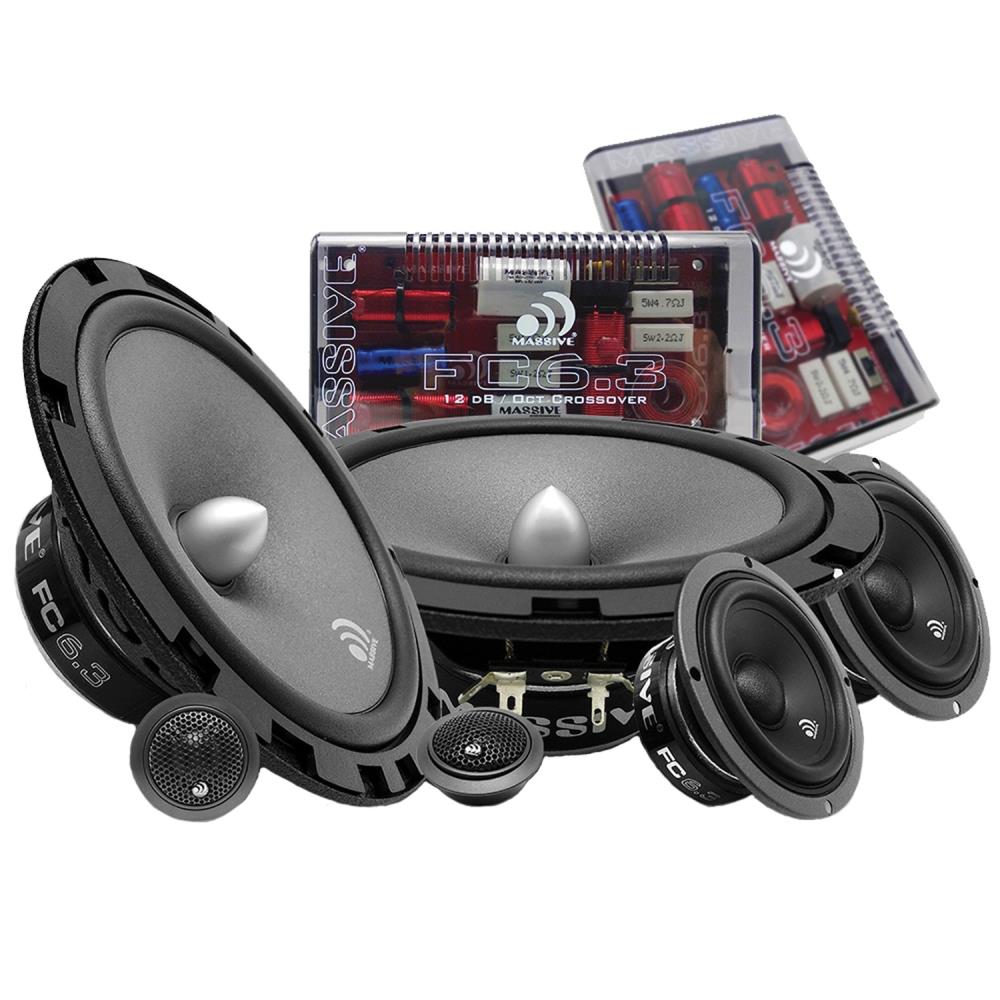 Massive Audio FC Series 6.5-Inch 150-Watt-RMS 3-Way Component Kit 