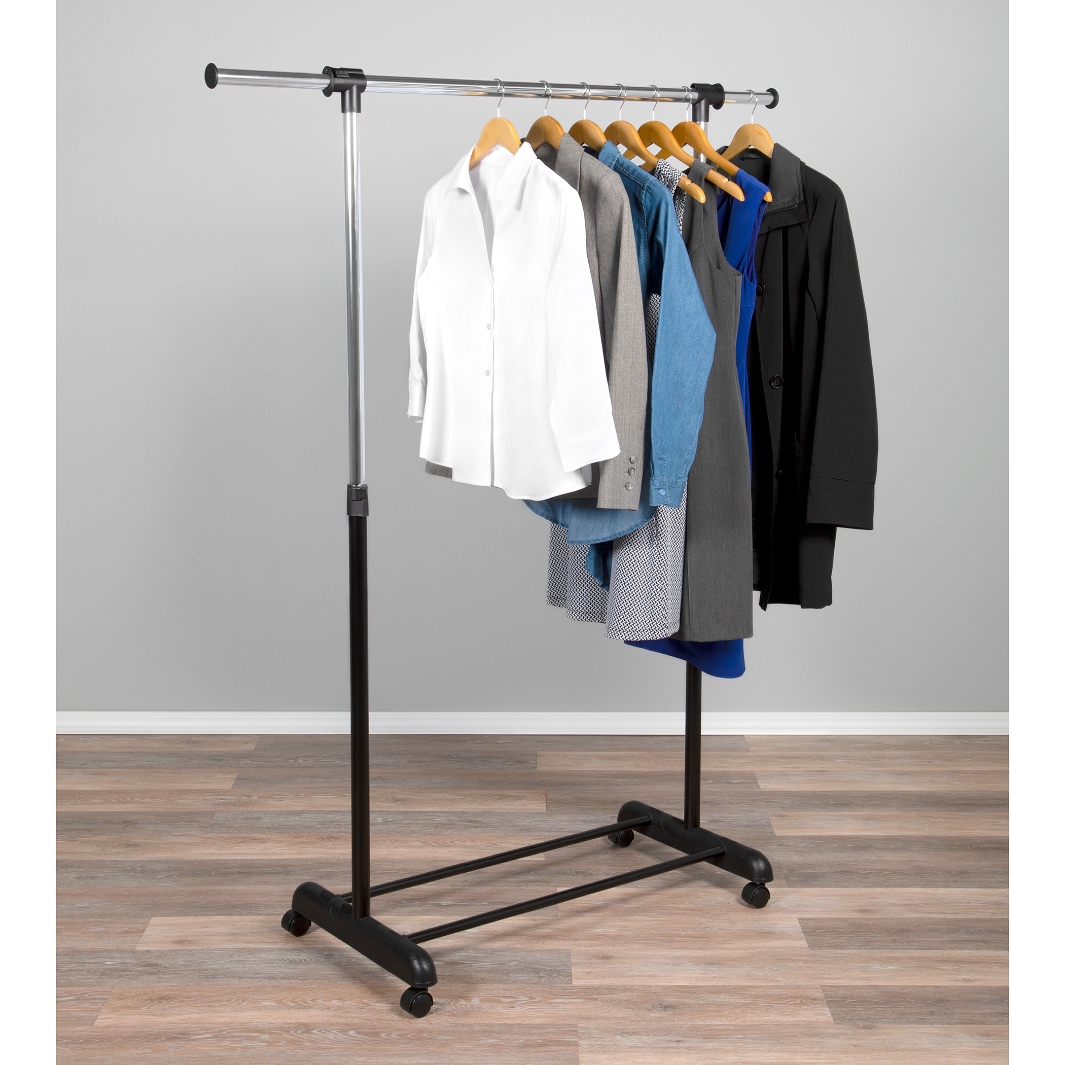 Zongool Clothing Rack Garment Rack W/ Locking Wheels Portable Clothing Rack 