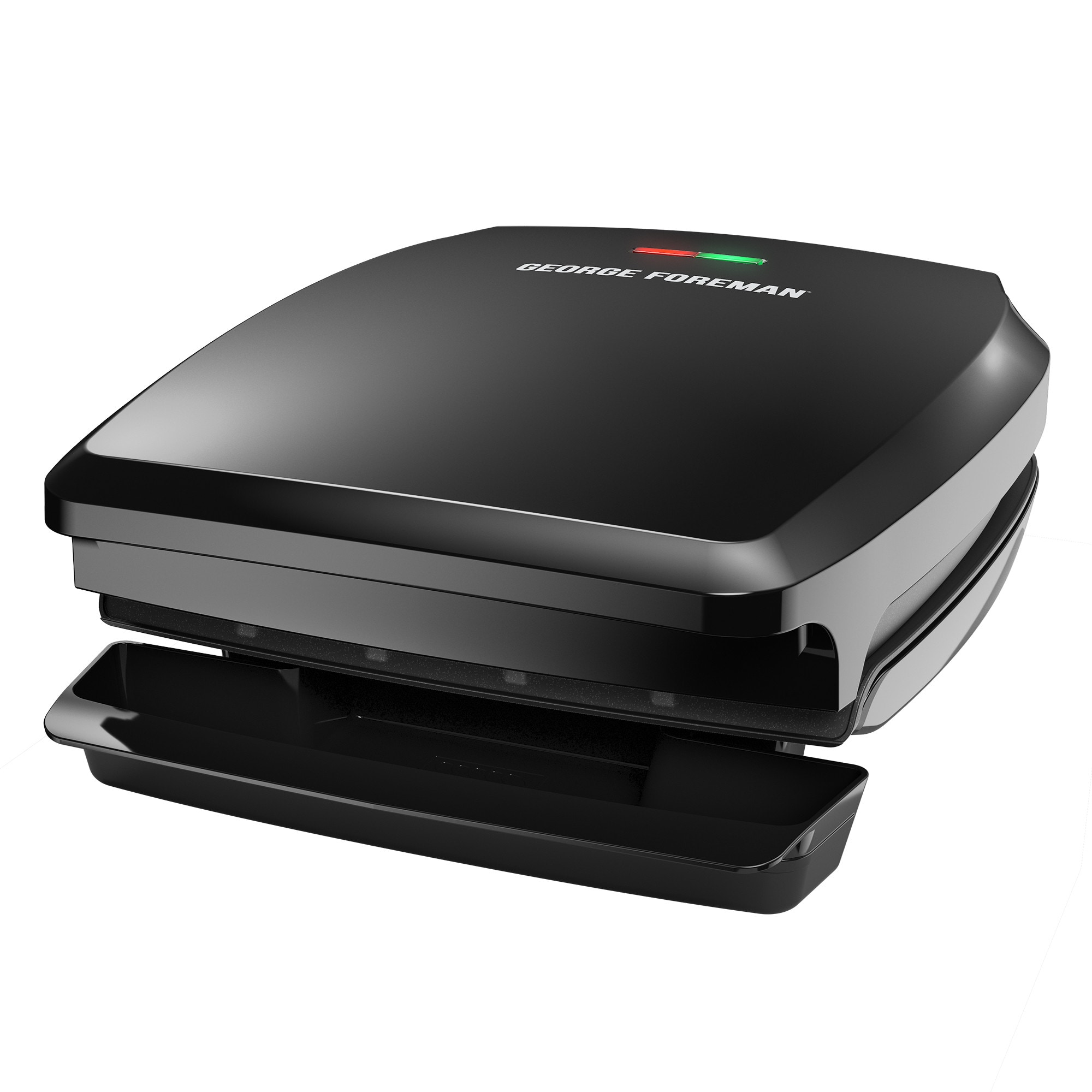 Black Renewed George Foreman GR340FB 4-Serving Classic Plate Electric Indoor Grill and Panini Press