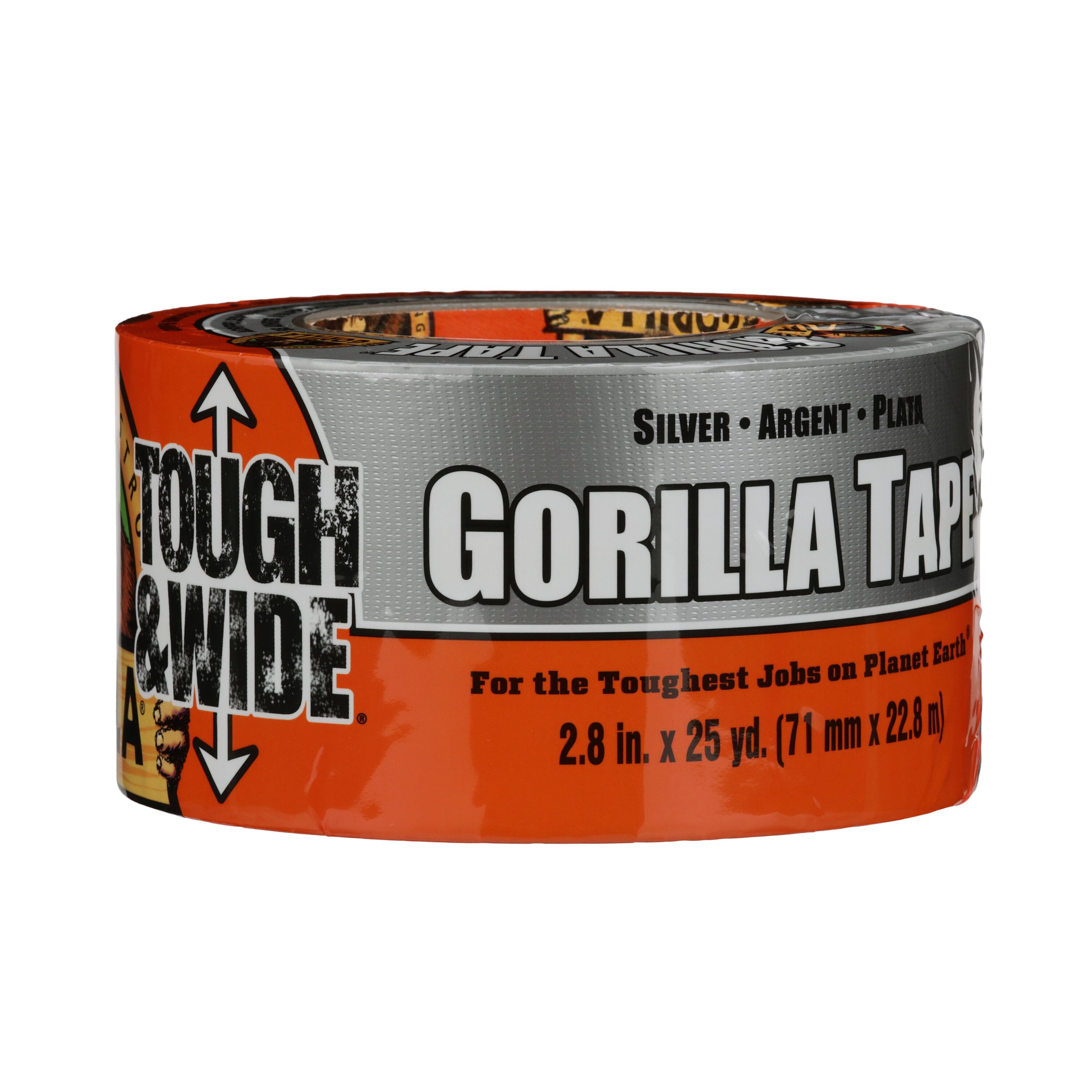 Double-Thick Adhesive Reinforced Backing All Weather Resistant Shell 2.88 in x 25 yd 105680 Silver Duct Tape Pack of 1 Gorilla Tough & Wide Utility Tape