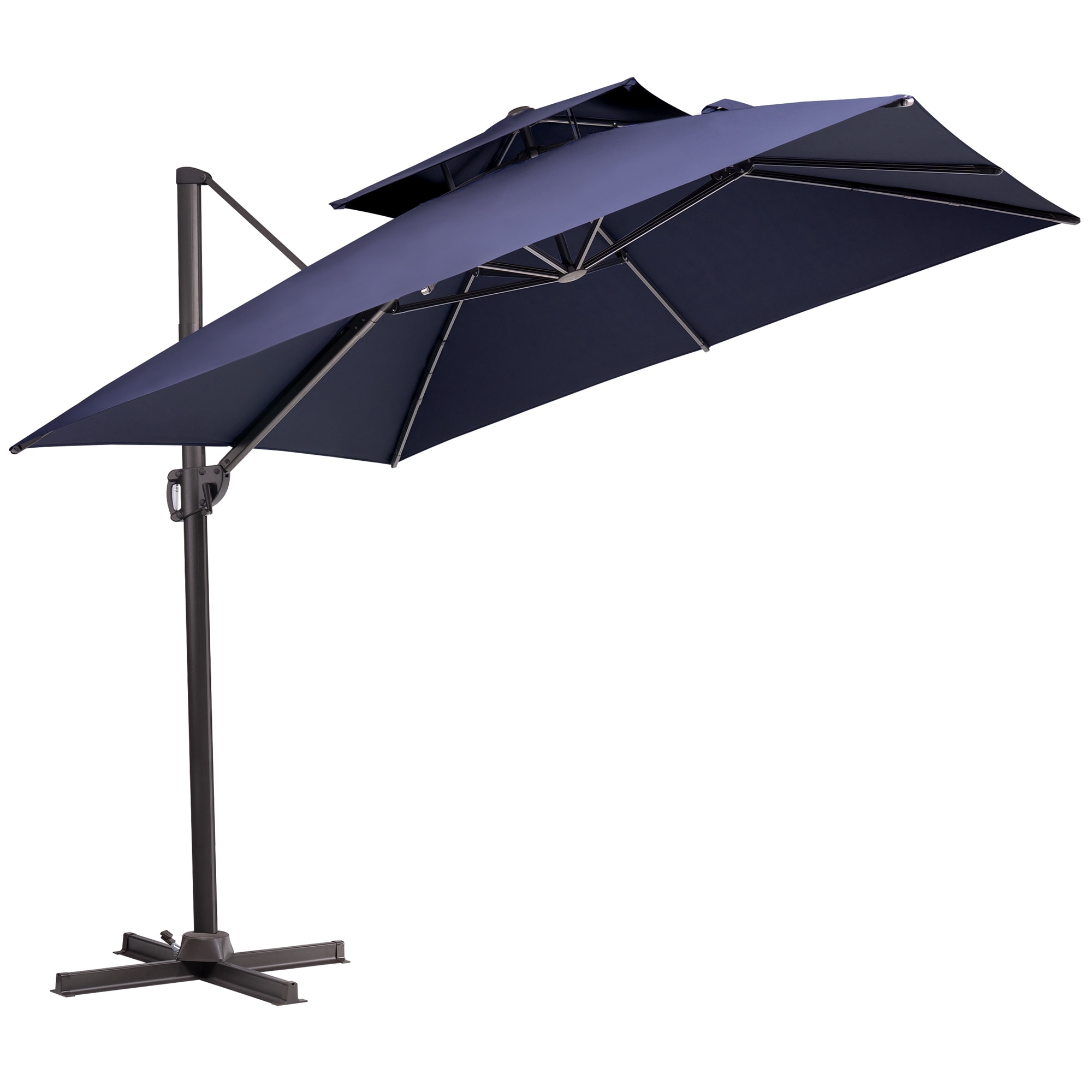 Crestlive Products Universal Patio Umbrella Replacement Canopy for 10ft 8 Ribs Offset Umbrellas Brown