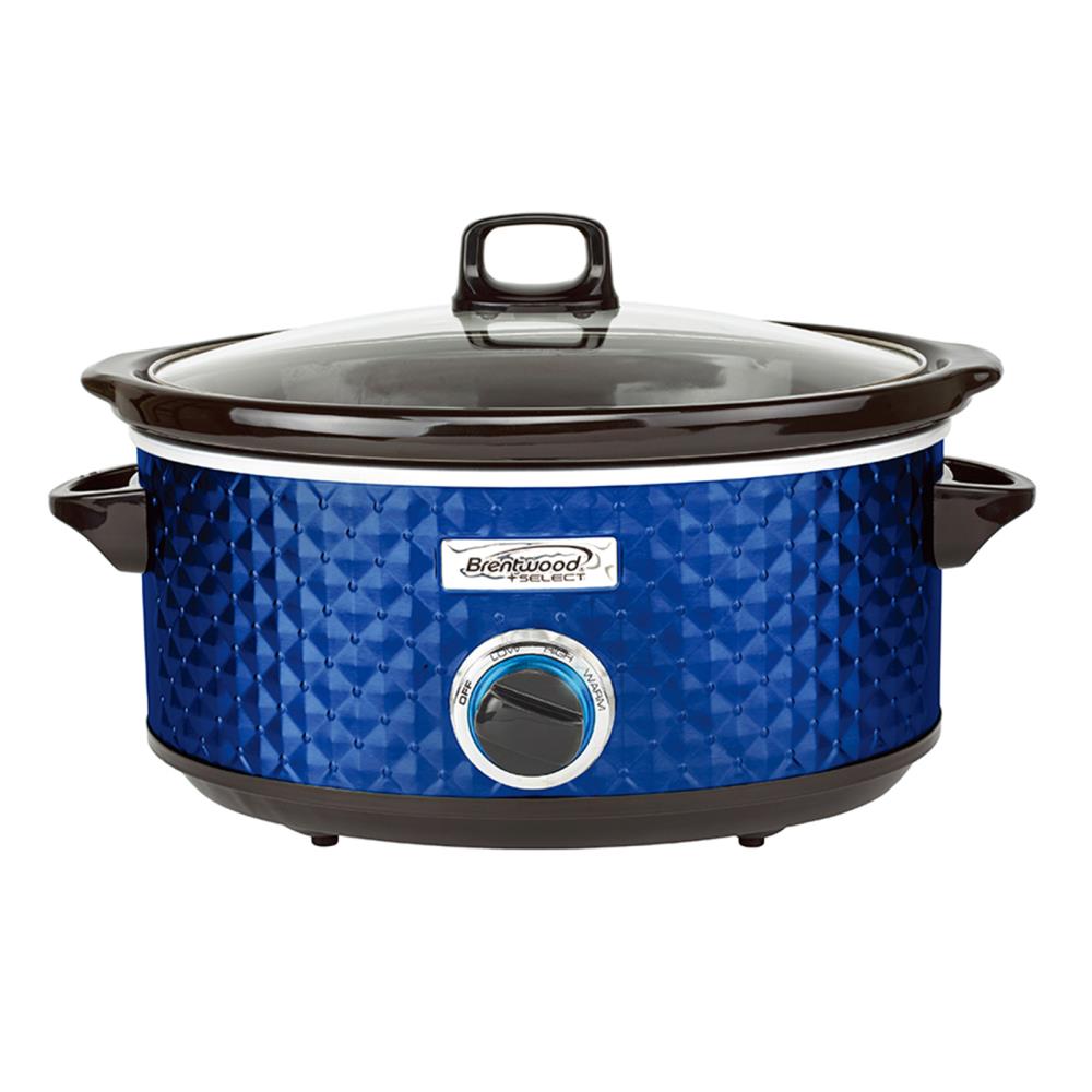 brentwood 7-Quart Navy Oval Slow Cooker in the Slow Cookers 