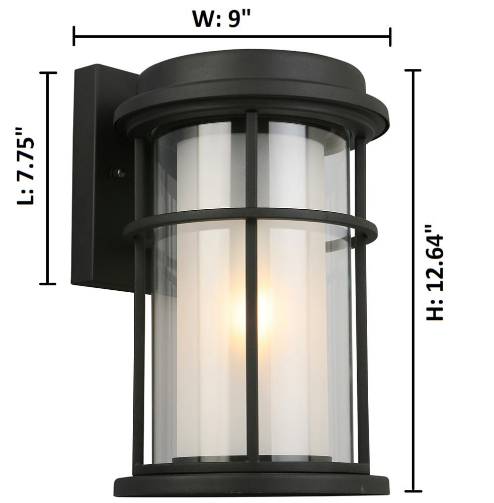 EGLO Helendale 1-Light 12.64-in Black Outdoor Wall Light