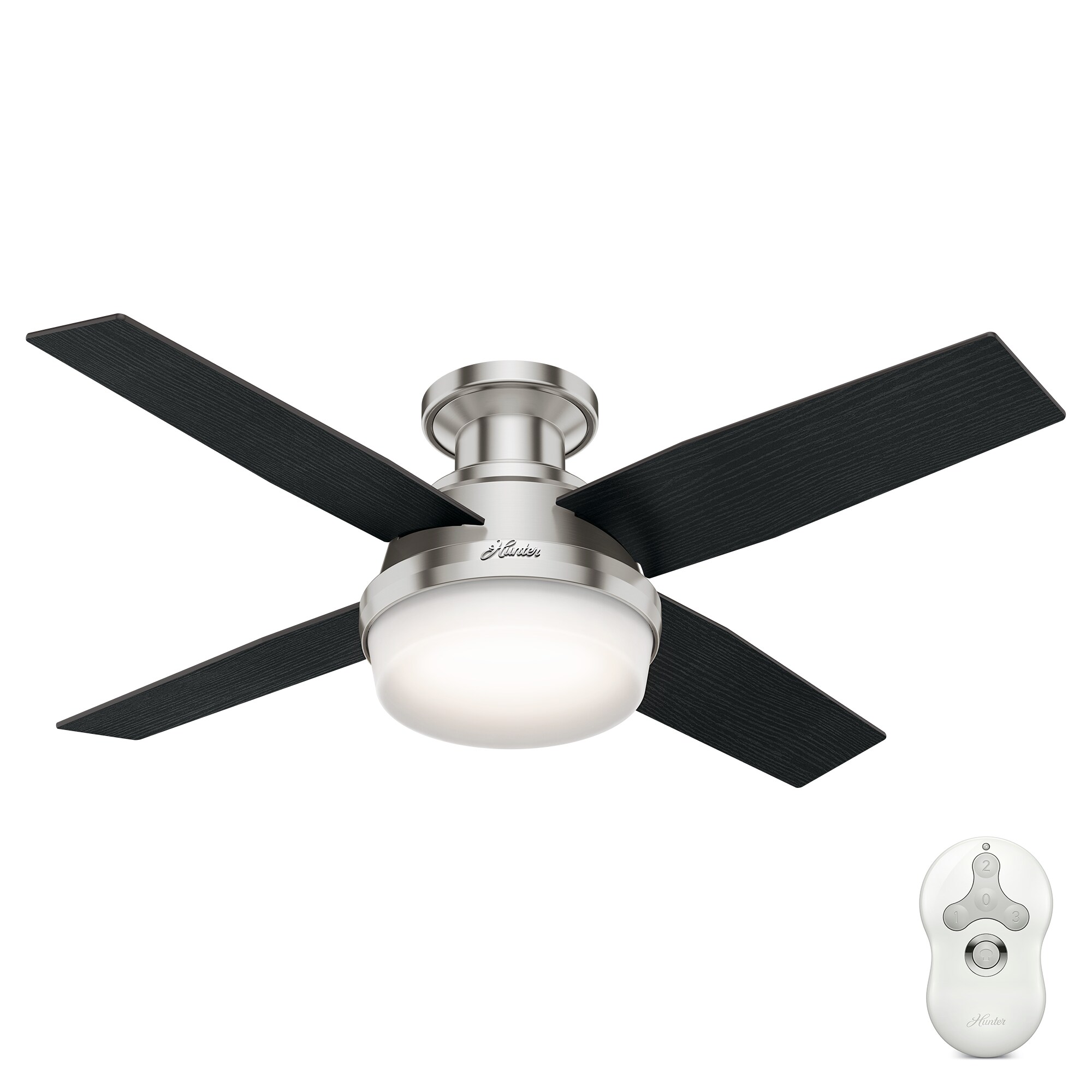 Hunter  44" Dempsey Low Profile with Light Fresh White Ceiling Fan 
