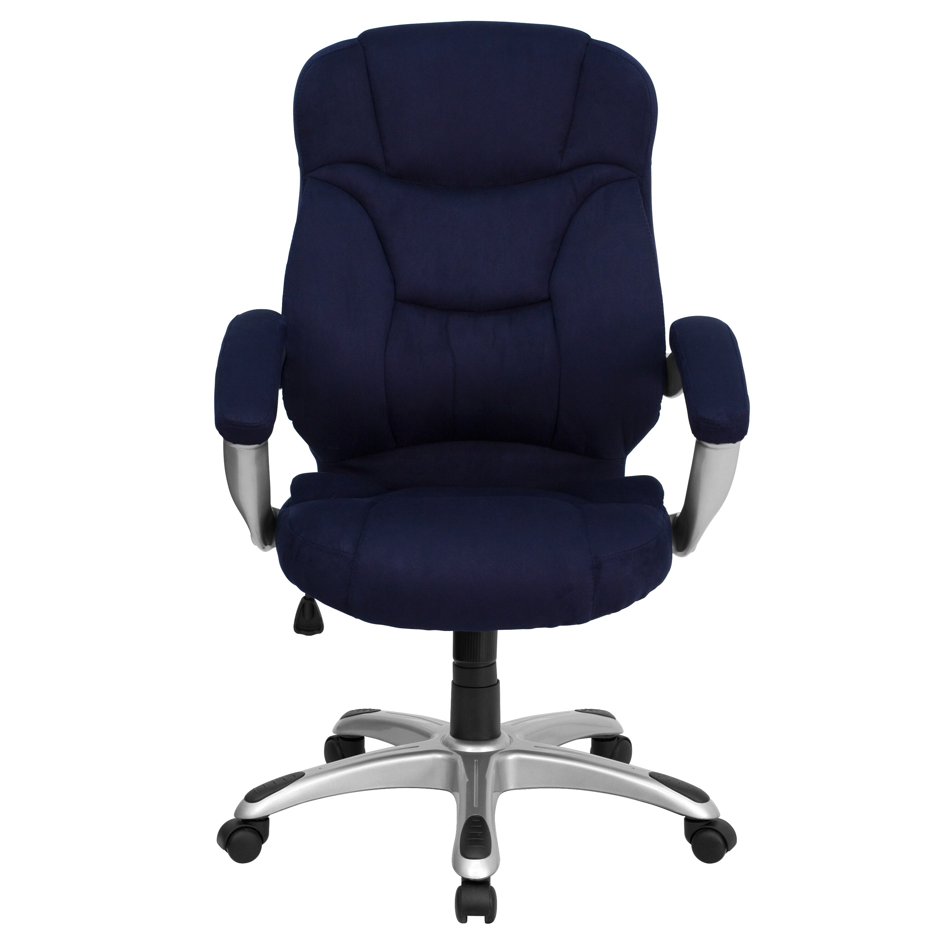 NAVY BLUE MICROFIBER FABRIC SLED BASE COMPUTER OFFICE DESK CHAIR 