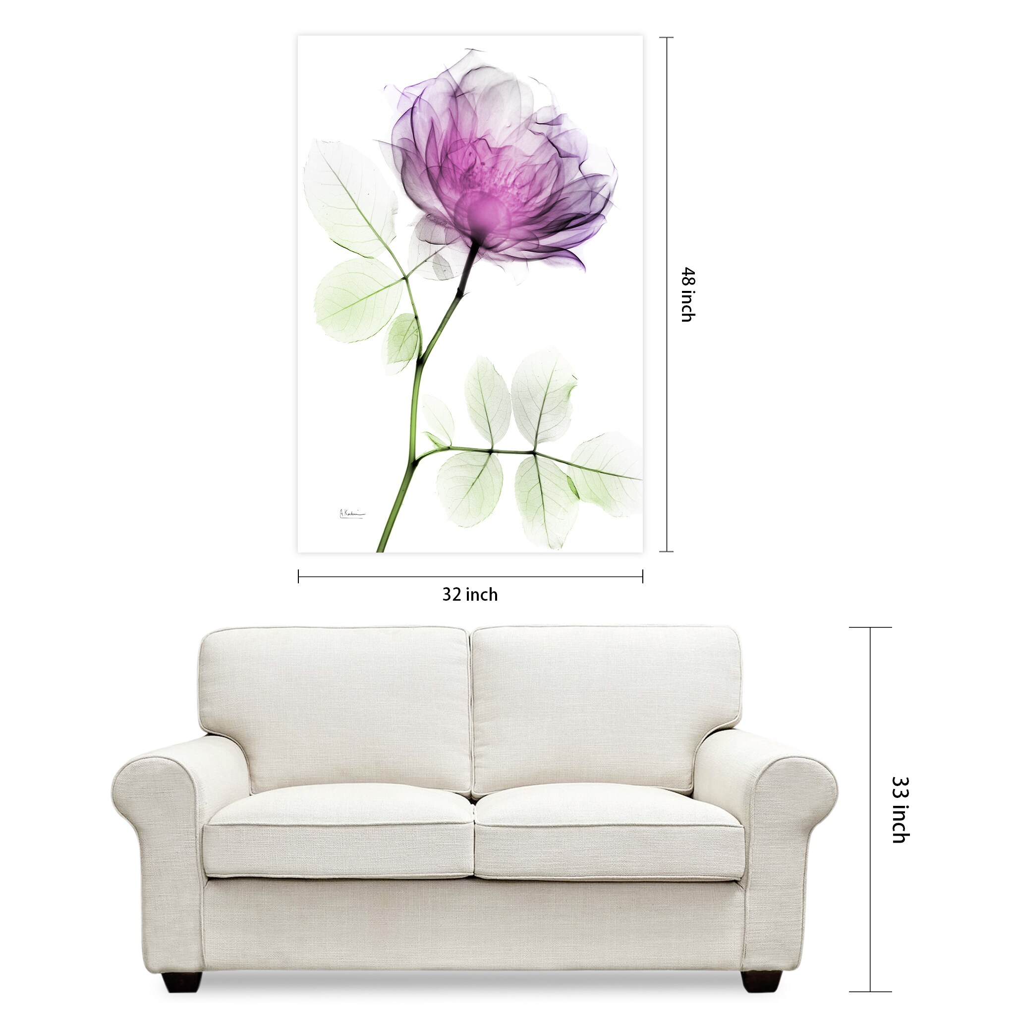Empire Art Direct 48-in H x 32-in W Floral Glass Print in the Wall 