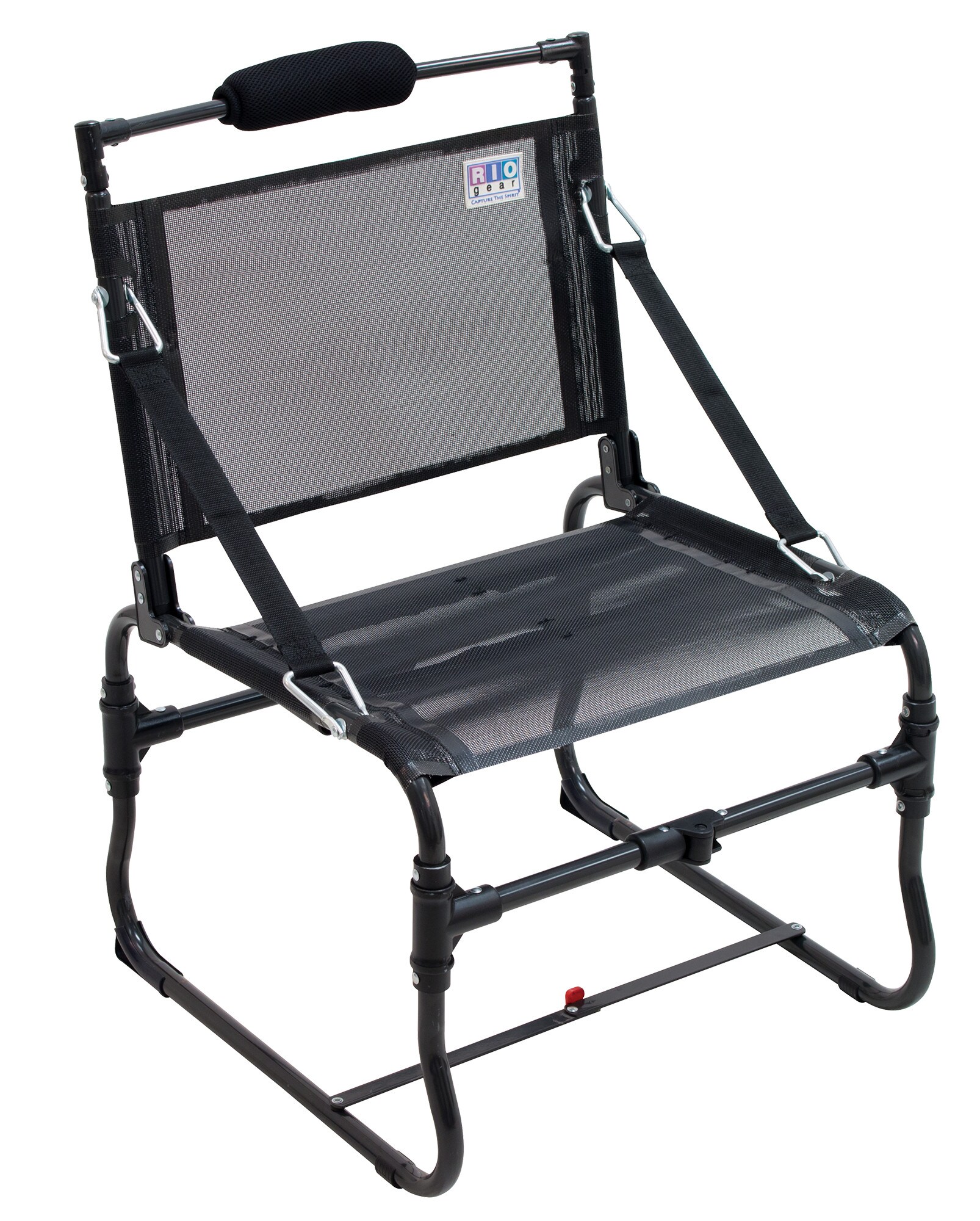 rio brands black folding beach chair