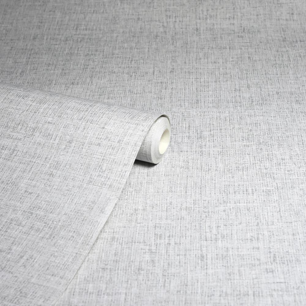 Arthouse Linen Texture Light Grey Wallpaper 676006 