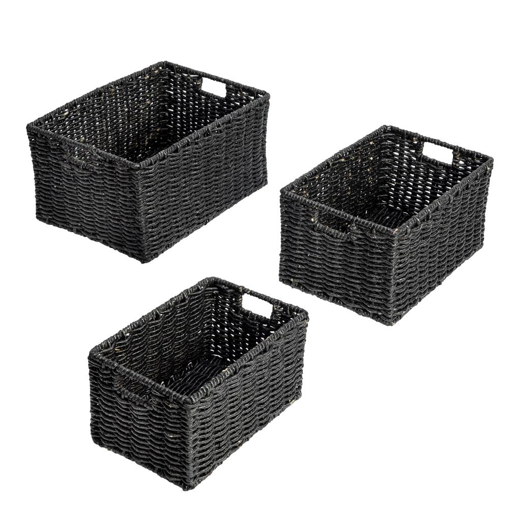 3-Pack Storage Large Basket Set - 15 L x 10 W x 9 H - Aqua 