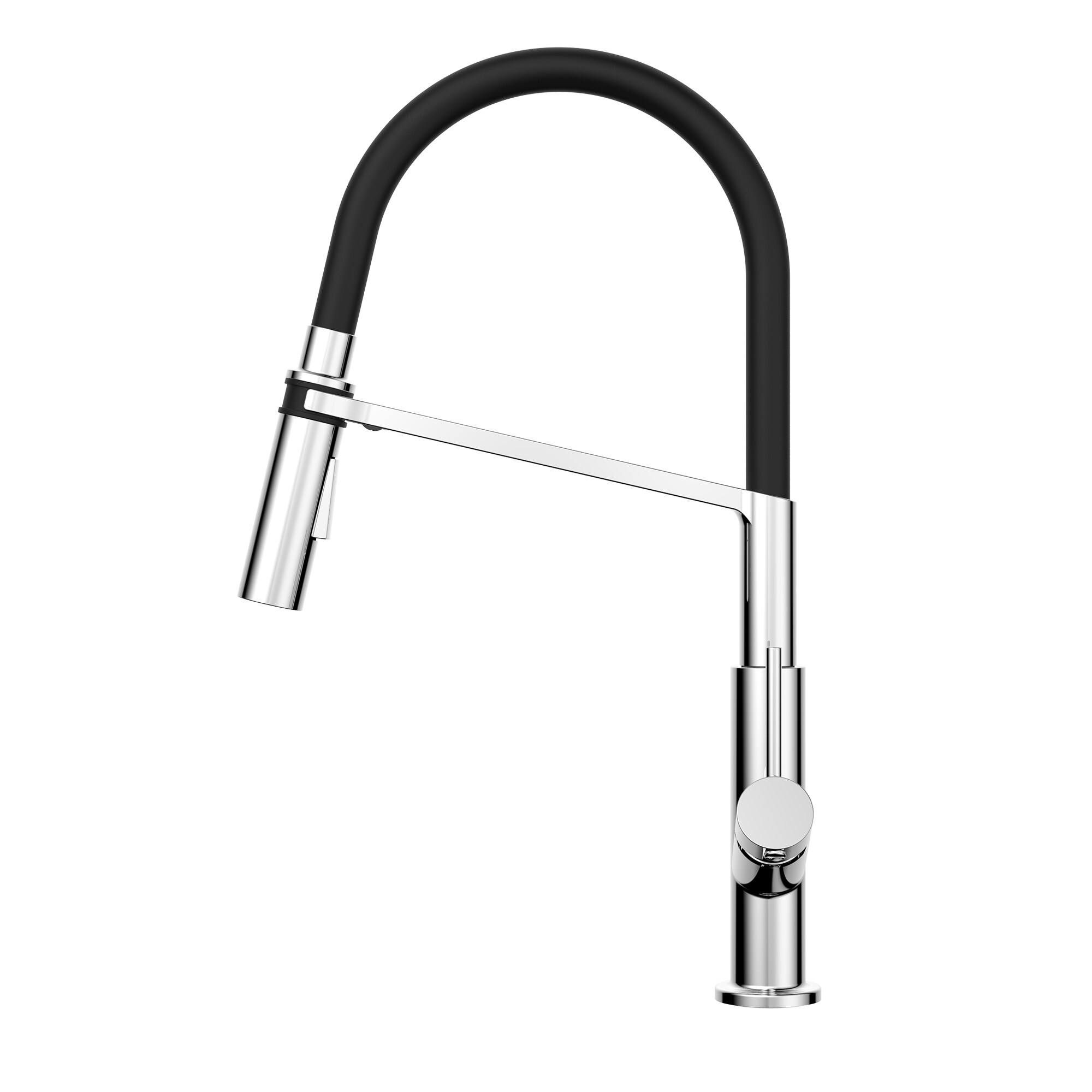 Belanger Magno Chrome Single Handle Pull-down Kitchen Faucet with Sprayer Function (Deck Plate Included)