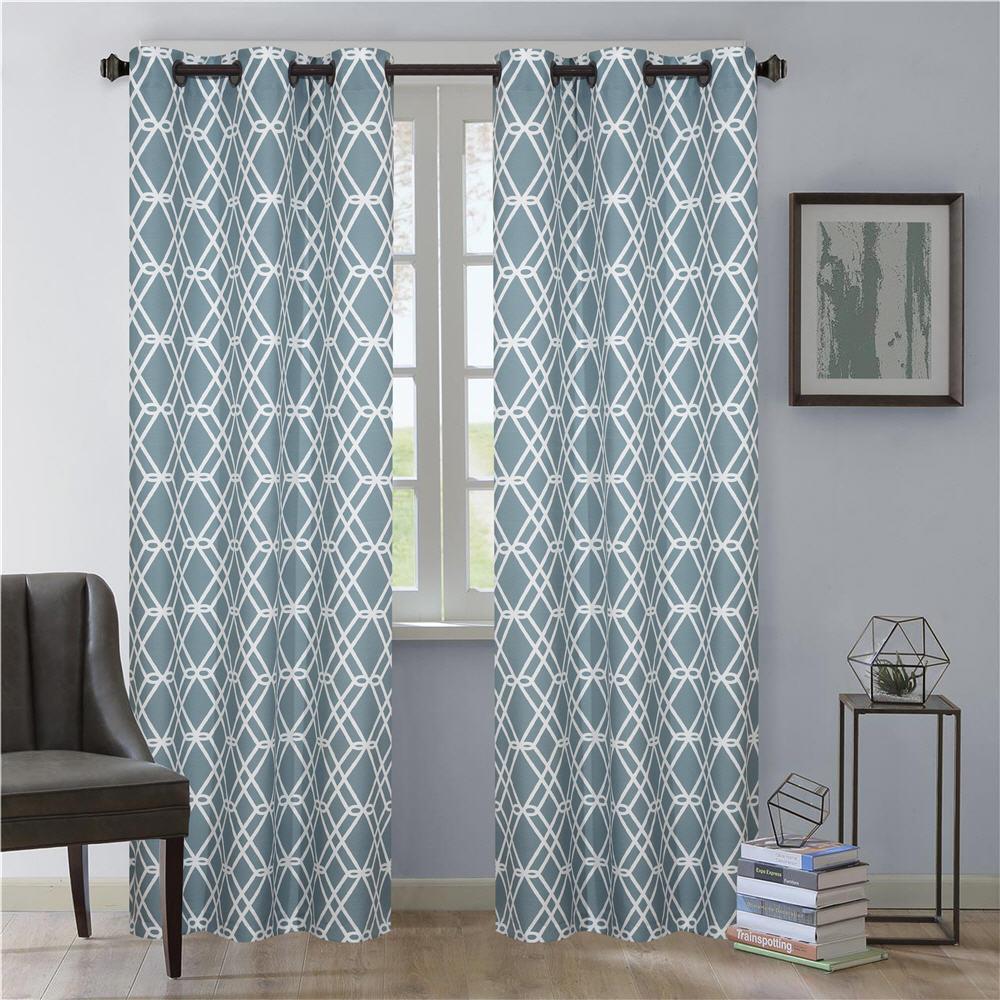 Blue roth 84 Light Filtering 1 Floral Curtain Panel Grommet Top allen 