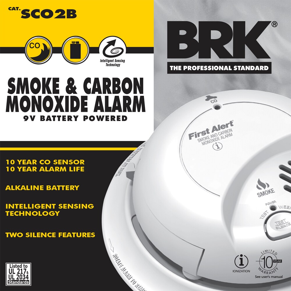 BRK First Alert SCO2B CARBON MONOXIDE & SMOKE ALARM COMBO DETECTOR SCO2B 
