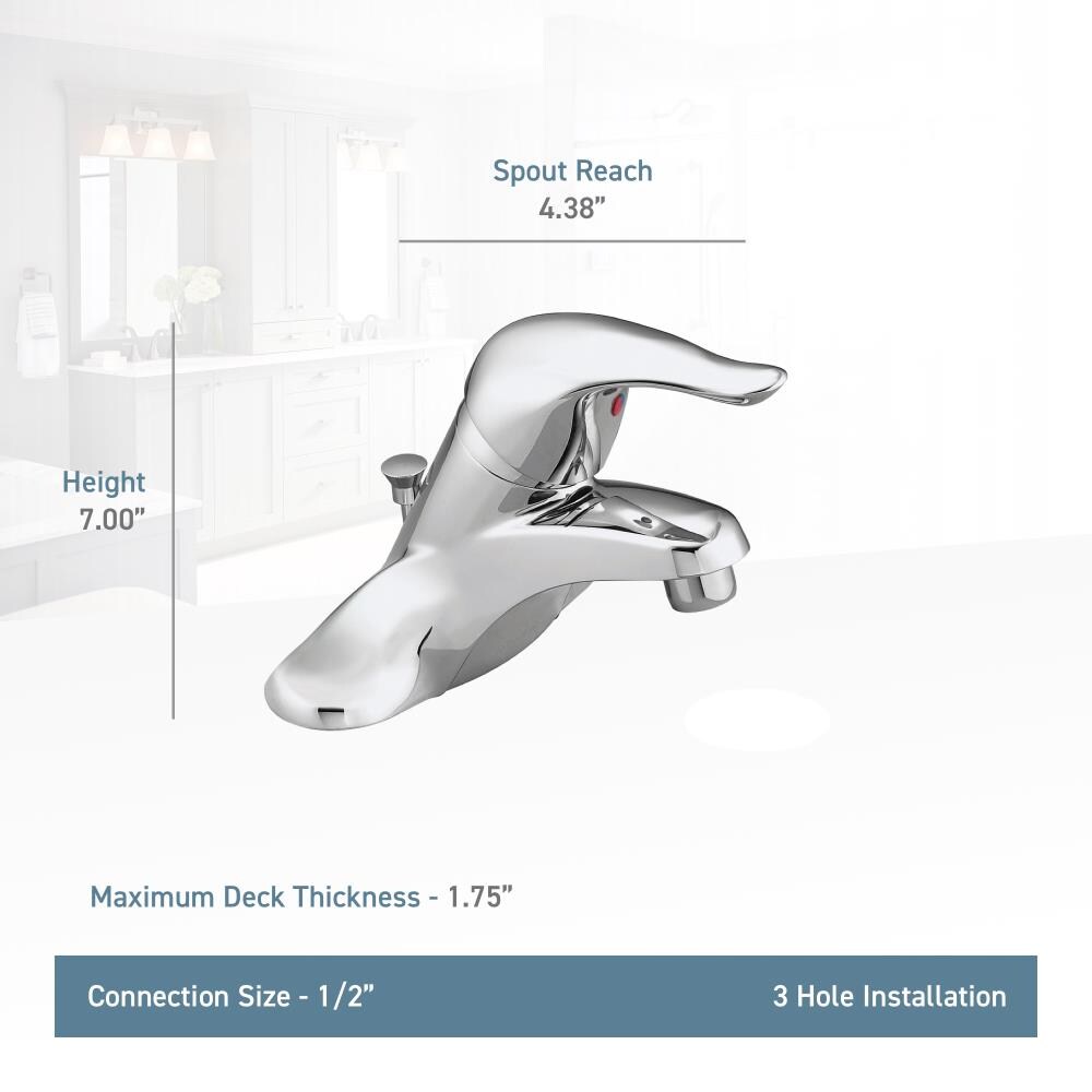 Moen Chateau Polished Brass 1 Handle 4 In Centerset Watersense Bathroom Sink Faucet With Drain