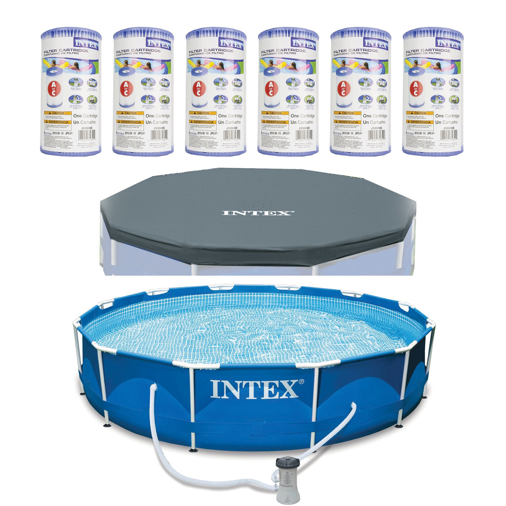 Intex 12-ft x 30-in Round Above-Ground Pool in the Above-Ground department at Lowes.com
