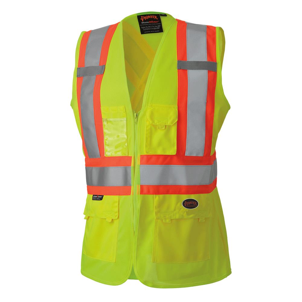A-SAFETY Pink High visibility vest,Reflective Safety Vest Workwear 7 Pockets Hi Vis Durable Vest with Reflective Tapes 4 Lower Pockets,X-Small