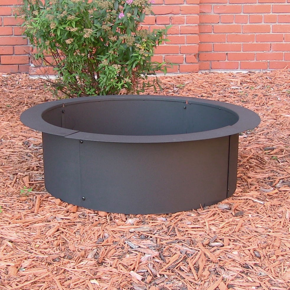 27" Details about   Sunnydaze Fire Ring Durable Black Steel DIY Backyard Fire Pit Liner Rim 