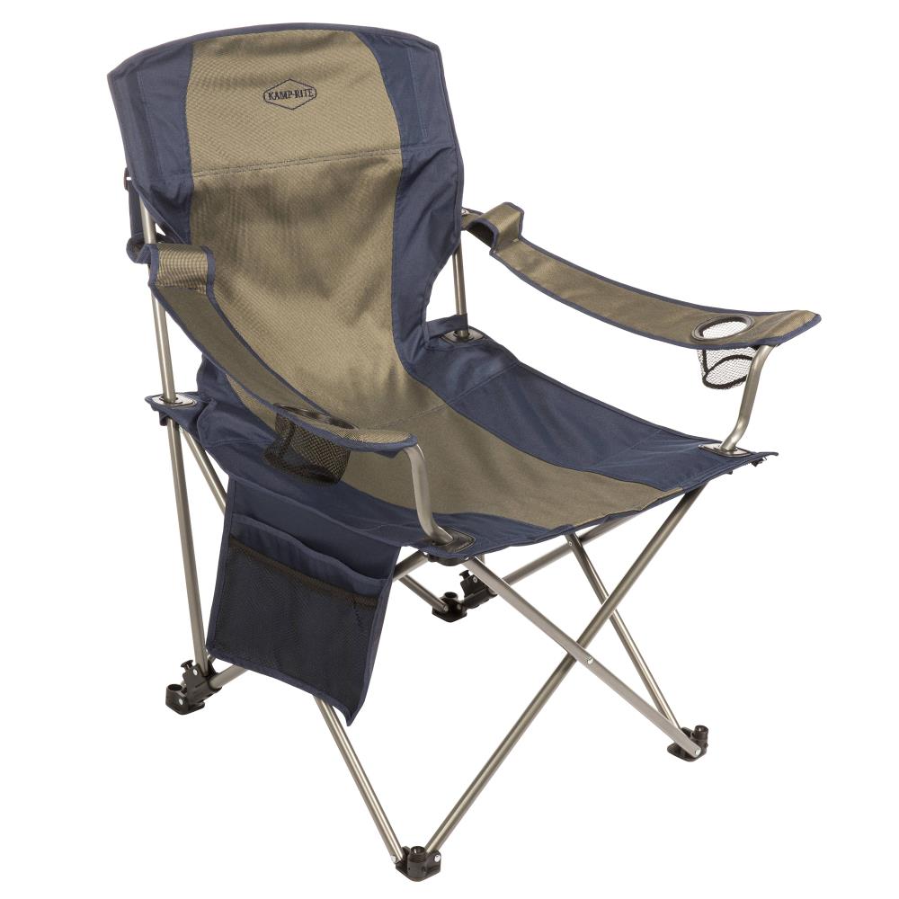 Kamp-Rite Folding Lounge Chair Tan/Blue