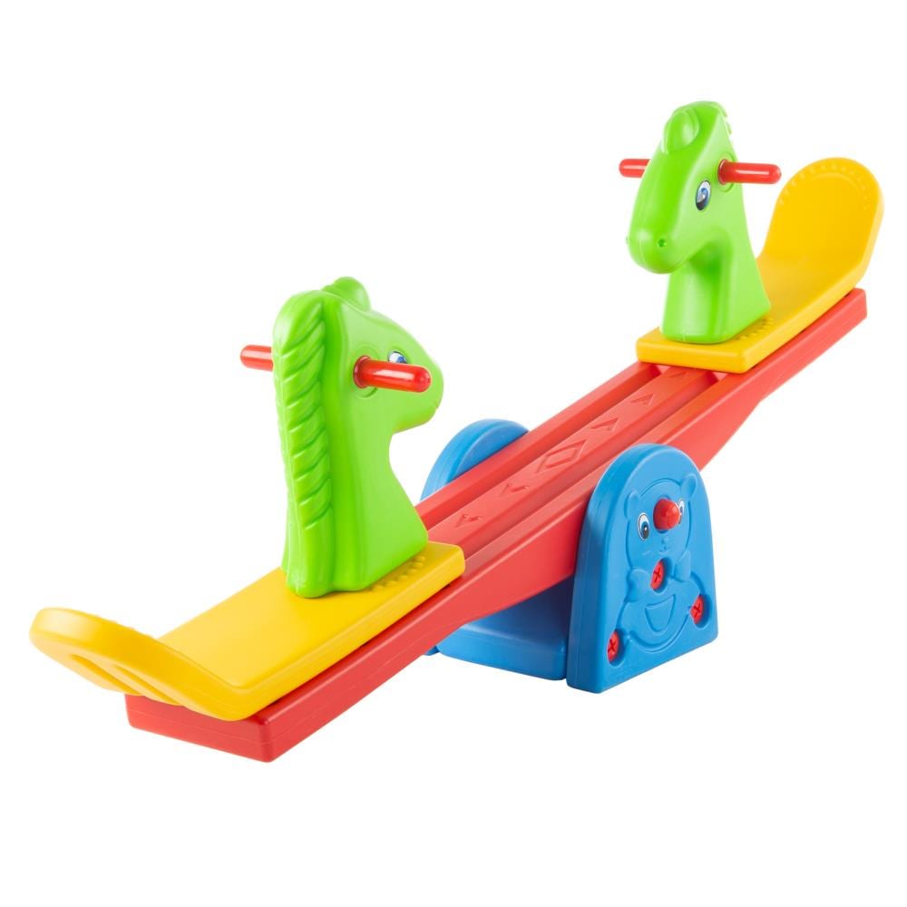 Teeter Totter Kids Seesaw Outdoor Childs Home Playground Plastic Colorful B 