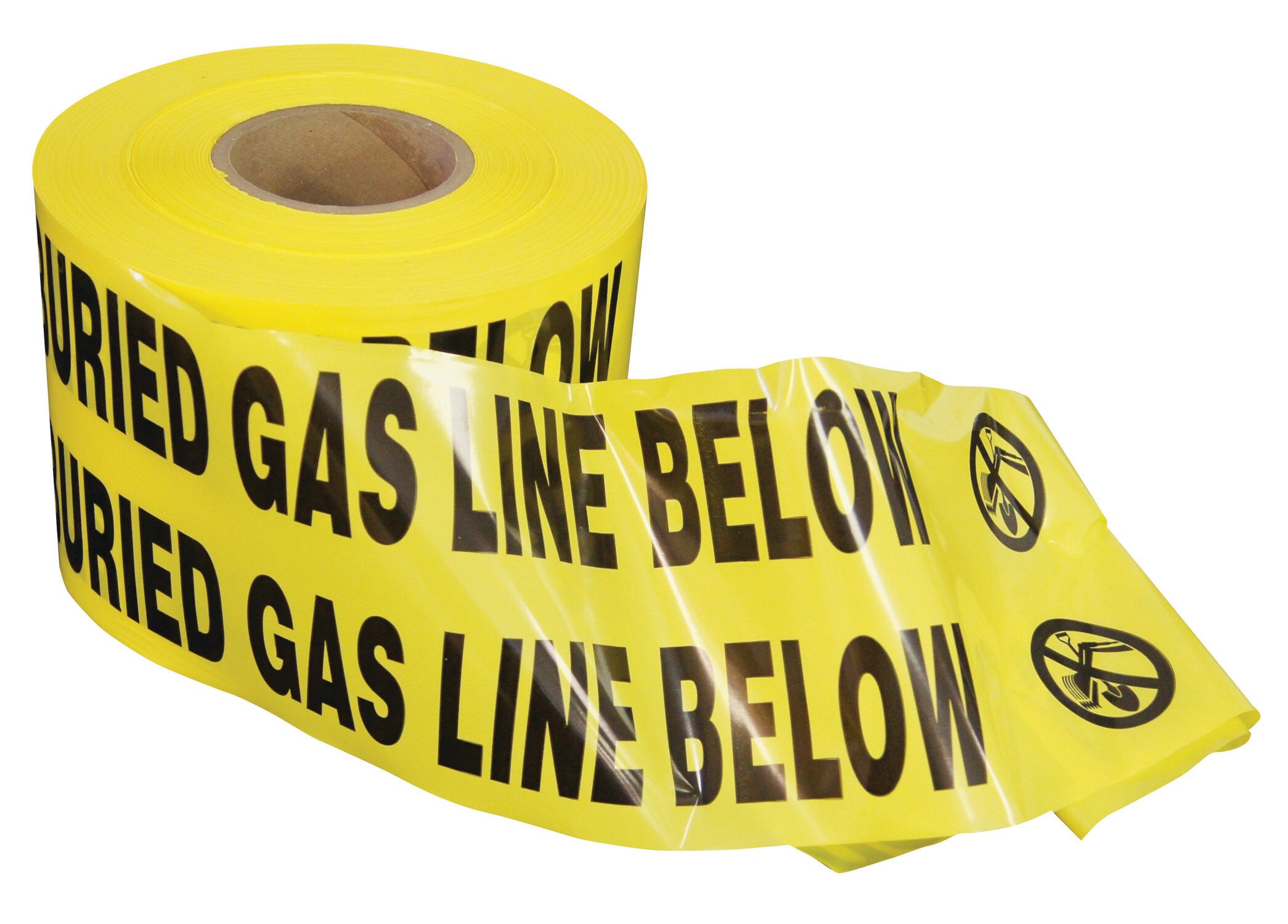 1 Roll Caution Gas Mains Below tape 365m x 150mm UNDERGROUND  Yellow Warning B22 