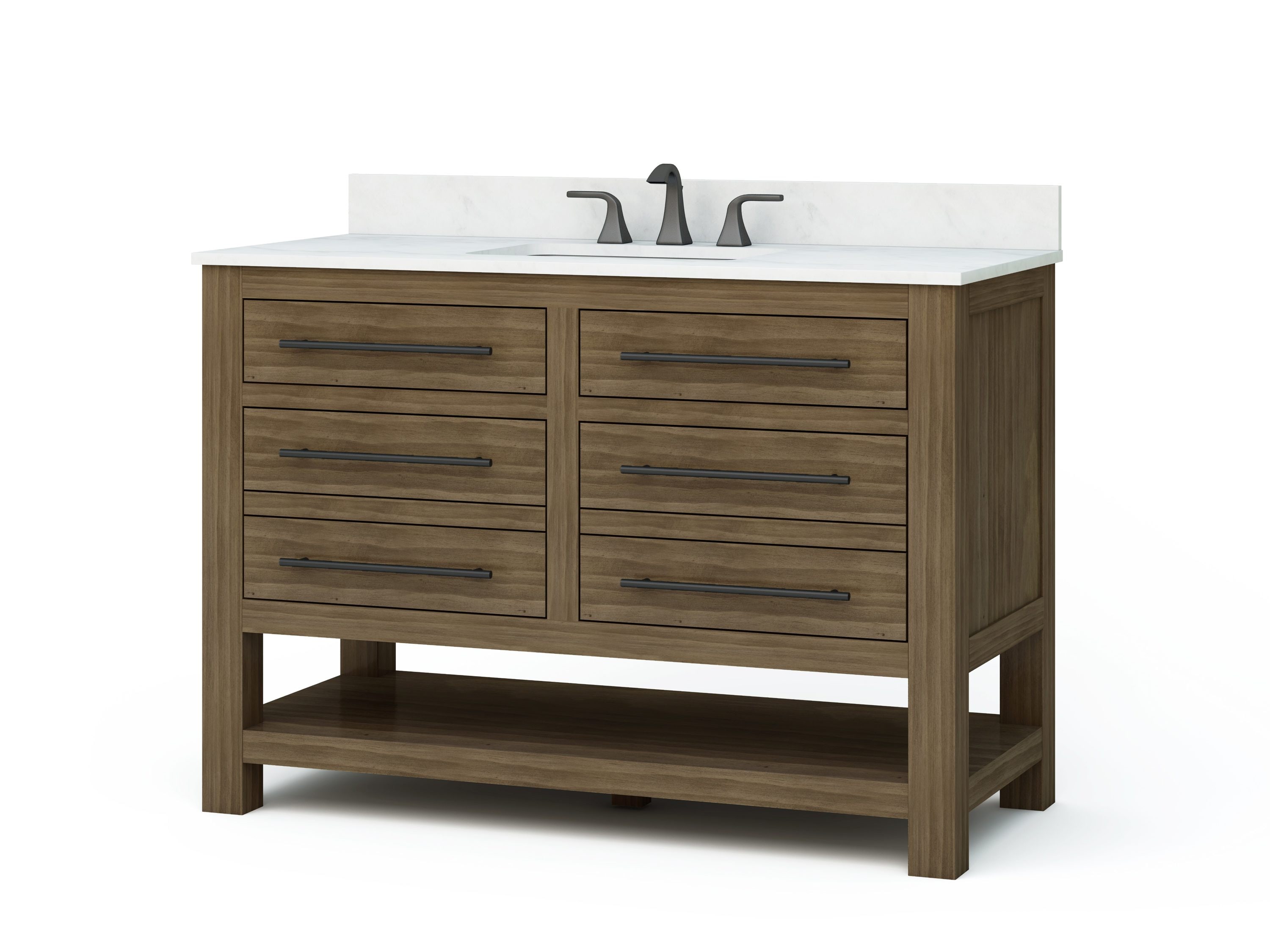 Allen + Roth Kennilton 48-in Gray Oak Undermount Single Sink Bathroom ...