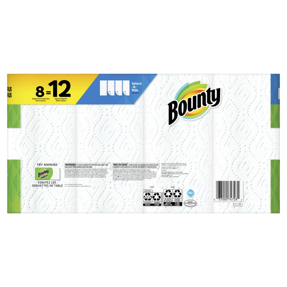 Bounty Single Plus 8-Count Paper Towels in the Paper Towels department