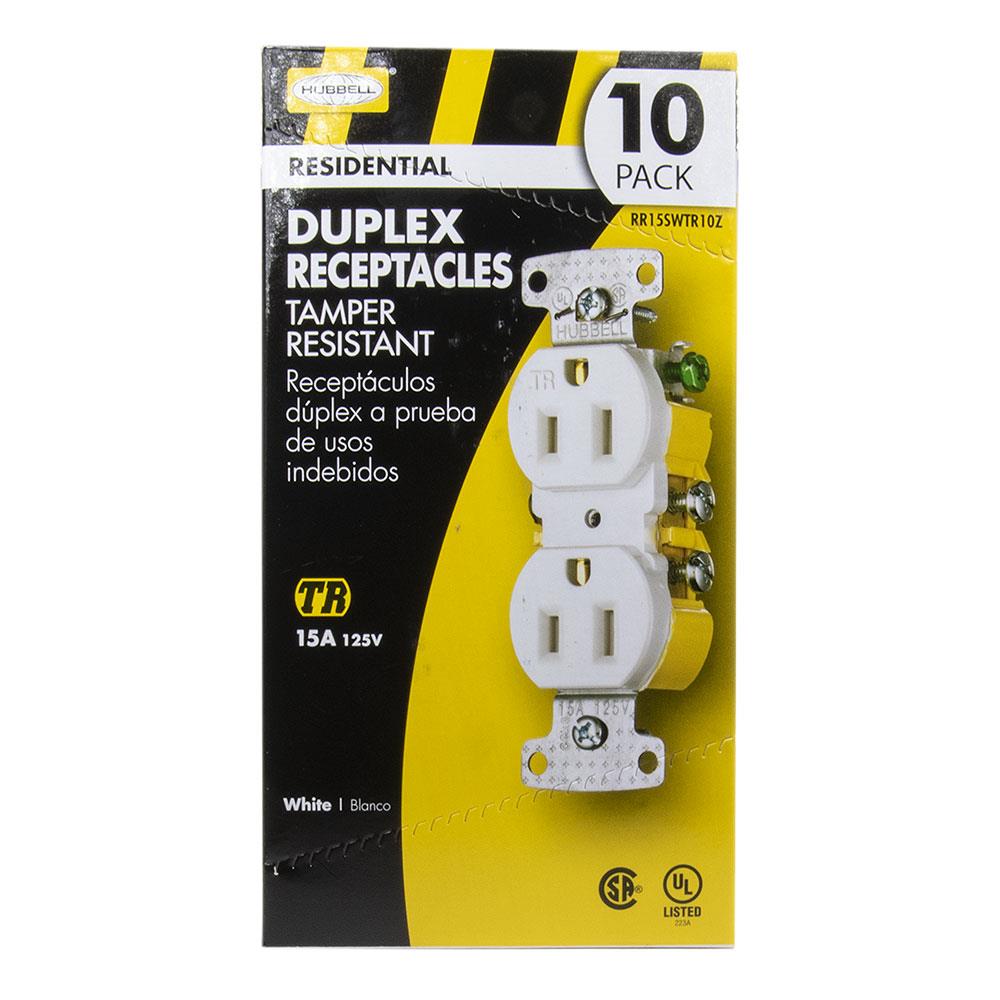 Details about   HUBBELL 125V 2 POLE DUPLEX RECEPTACLE 