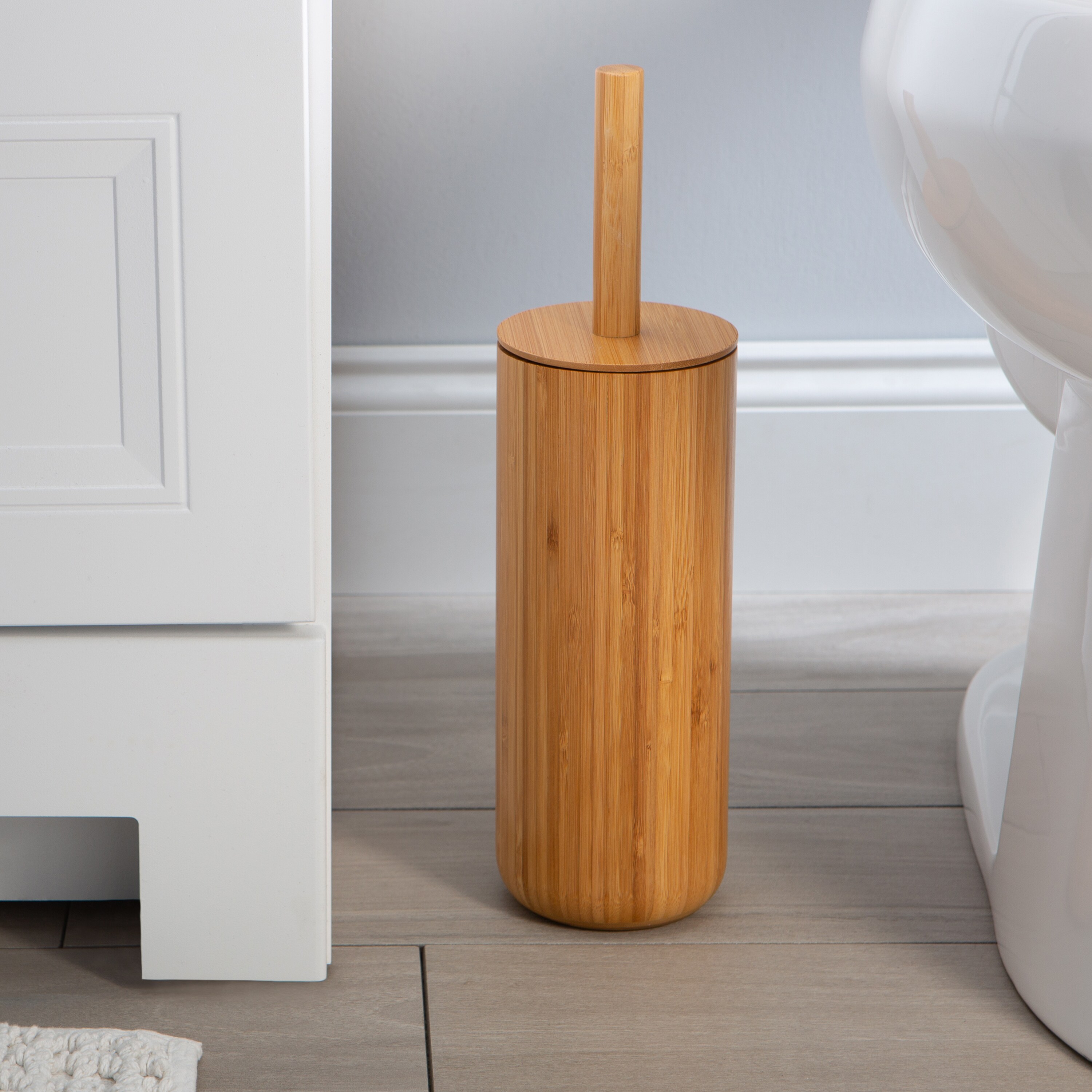 White Wood Maine Toilet Brush Premium Bathroom Accessories  G-324855 
