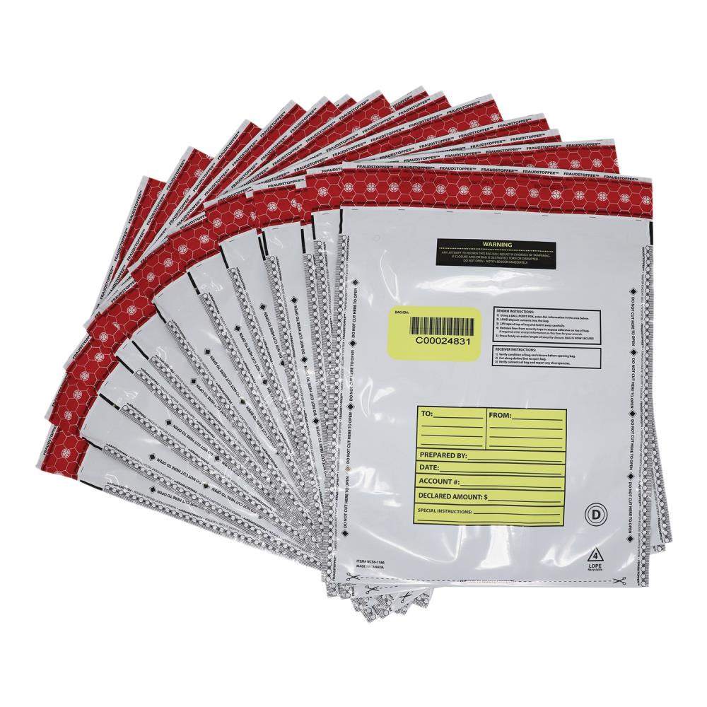 Opaque 500 Pack Nadex Tamper Evident Cash and Coin Bank Deposit Bags for Fraud Prevention 12 x 16 