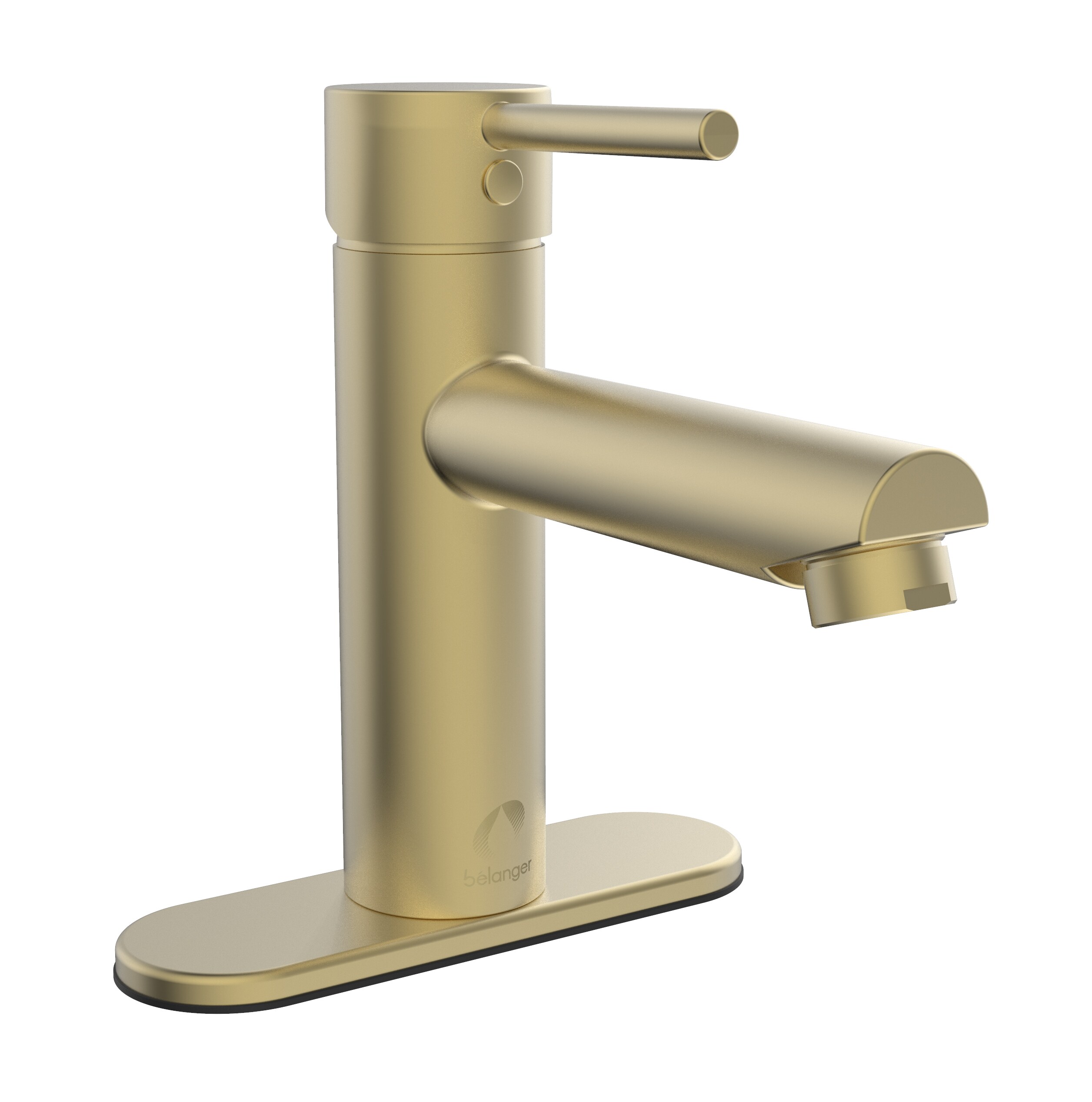Keeney Delphi Matte Gold 1-handle Single Hole WaterSense Low-arc Bathroom Sink Faucet with Drain with Deck Plate