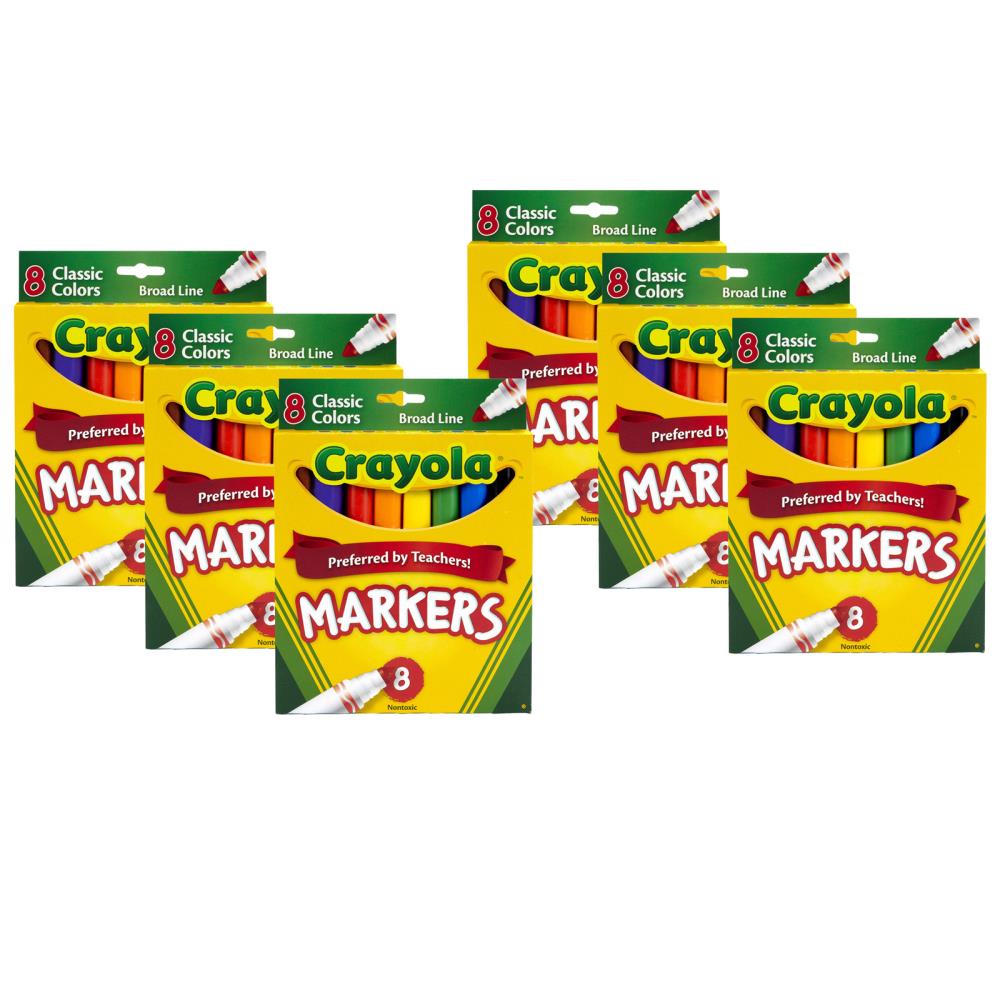 Crayola Broad Line Markers Classic Colors 8 Per Box 6 Boxes In The Pens Pencils Markers Department At Lowes Com