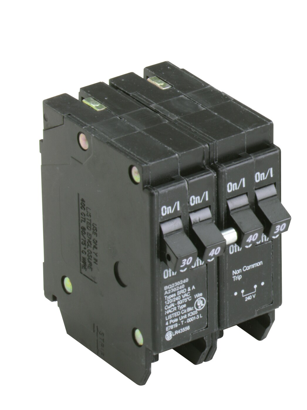 Eaton Type BR 30-amp/40-amp 4-Pole Quad Circuit Breaker In The Circuit ...