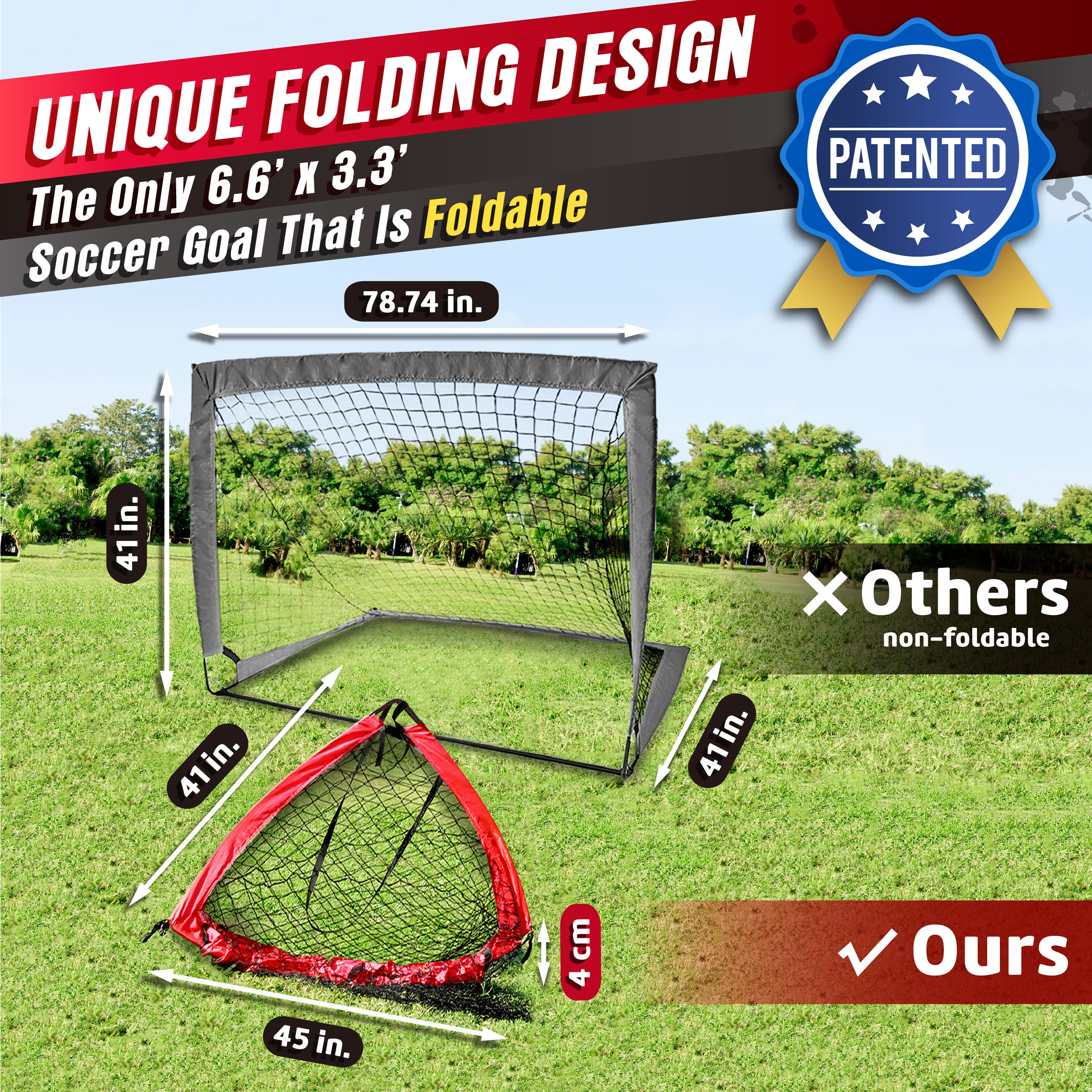 Net Playz 4ftx3ft Easy Fold-up Portable Training Soccer Goal Set of 2 Goals Nets for sale online 