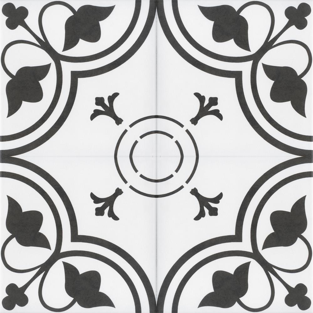 Floors 2000 White 8-in X 8-in Glazed Porcelain Encaustic Floor Tile In 