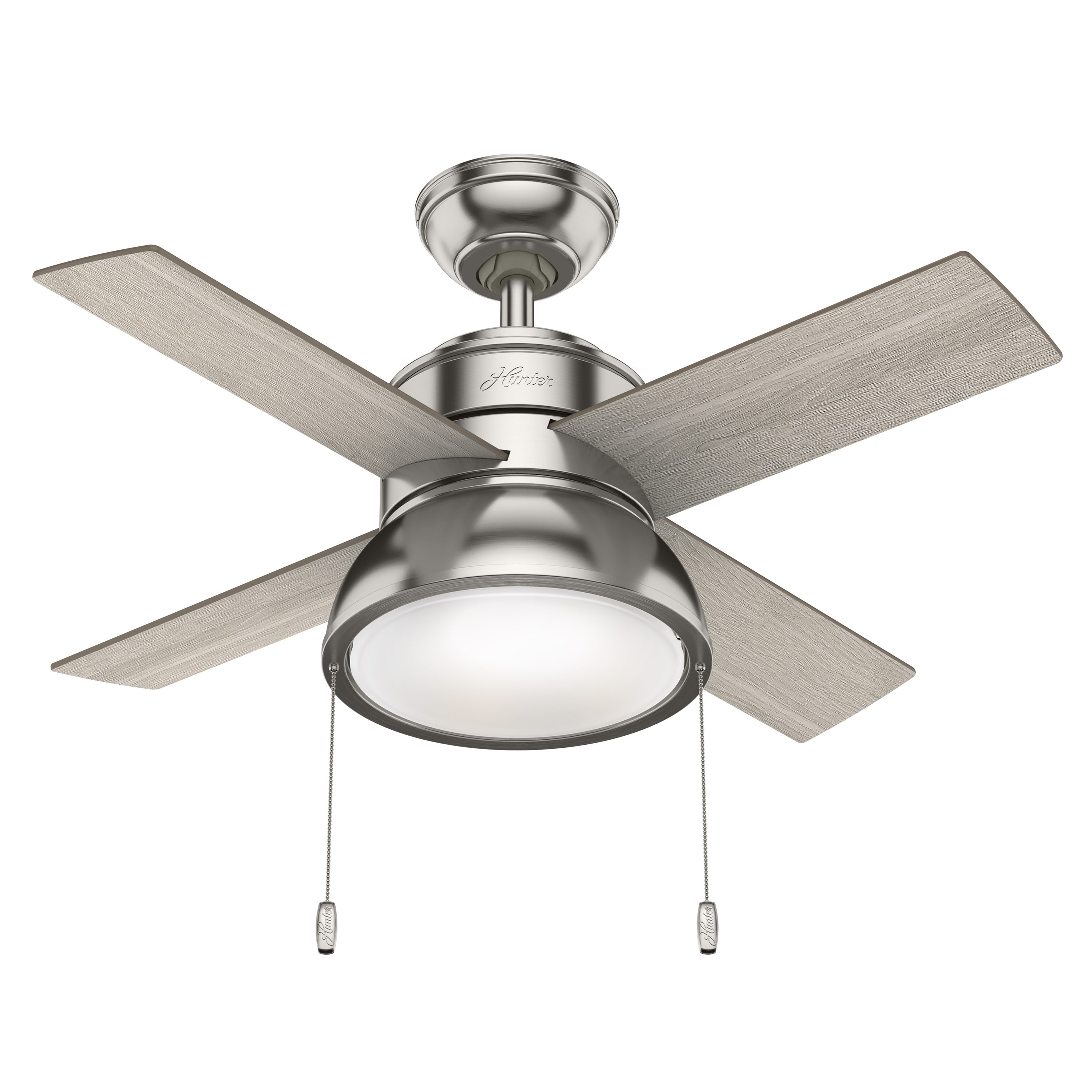 Hunter Ceiling Fan 36 Inch LED Indoor Small Room Reversible Blade Brushed Nickel 