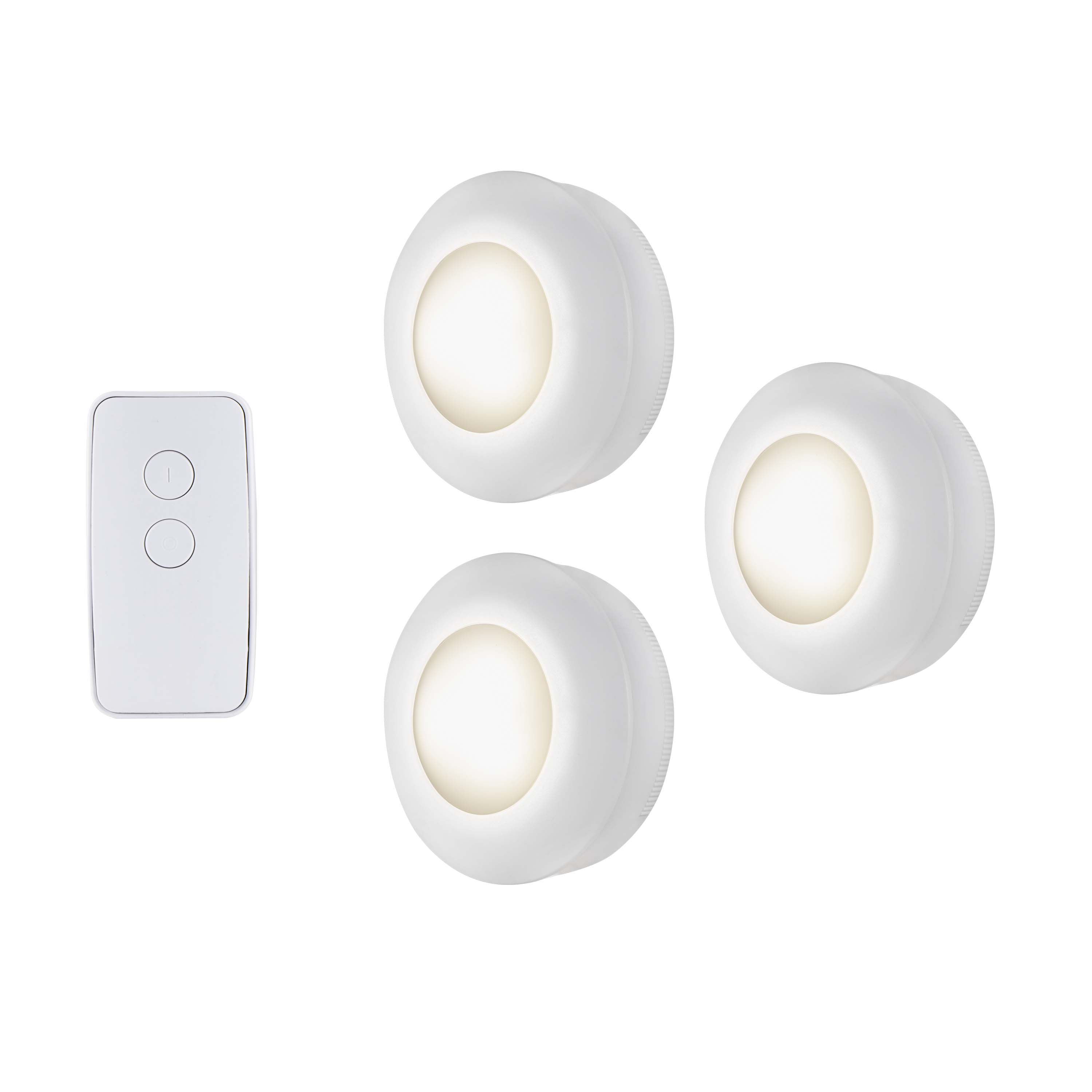 Dimmable LED Under Cabinet Lighting with Remote Control Warm White 3 PCS 