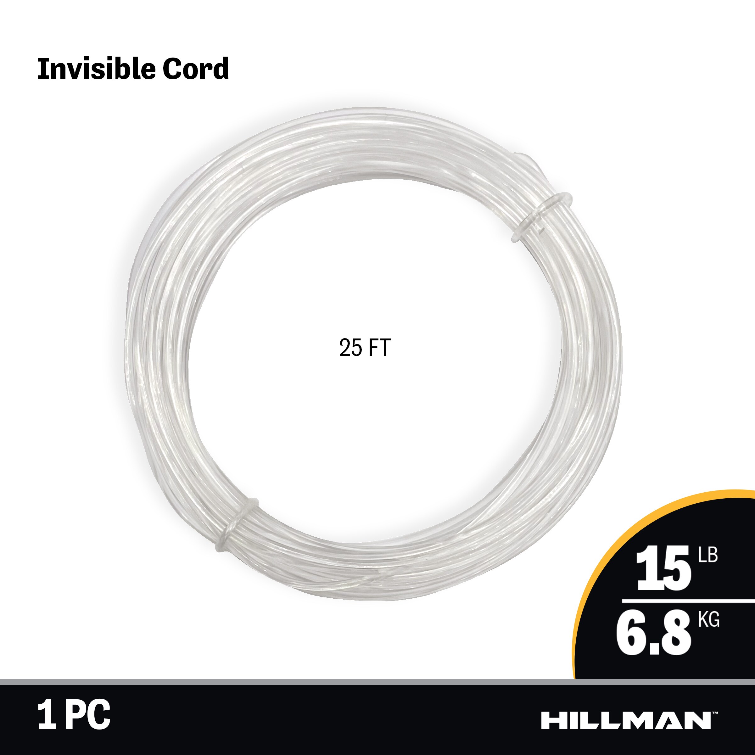 HILLMAN Invisible Cord Hobby Wall Picture Hanger Up To 15 lbs  25' Long 123002 
