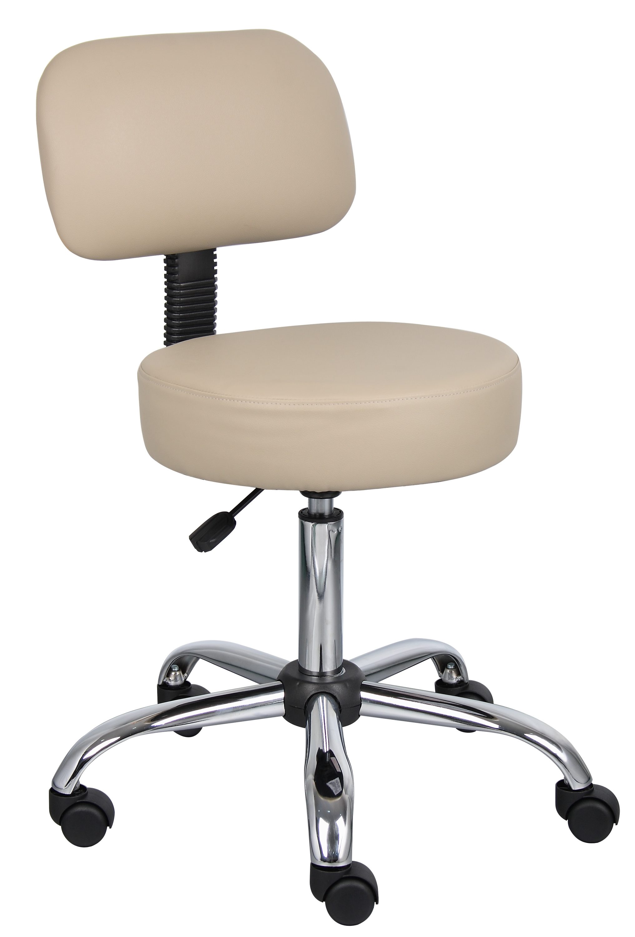 Black Caressoft Faux Leather Medical Drafting Stool Adjustable Office Desk Chair 