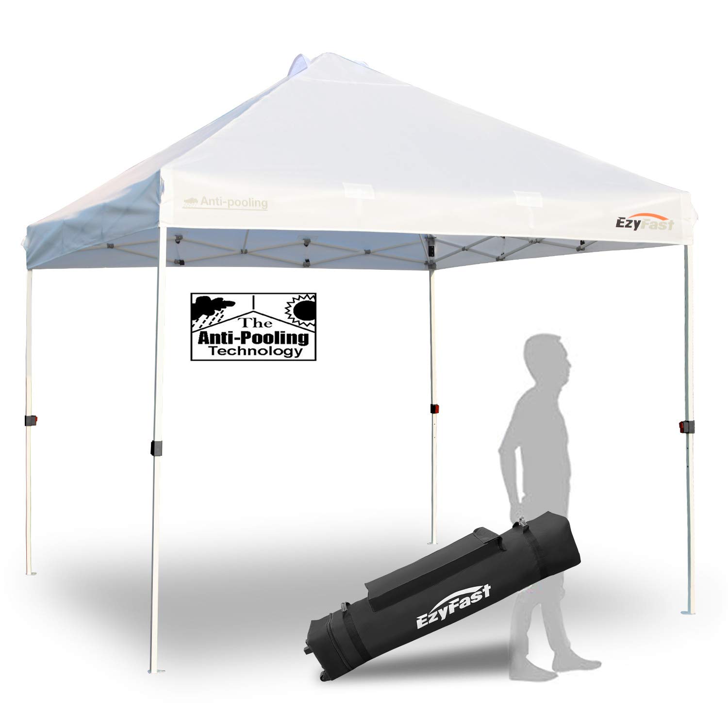 EzyFast 10-ft L Square White Pop-up Canopy in the Canopies 